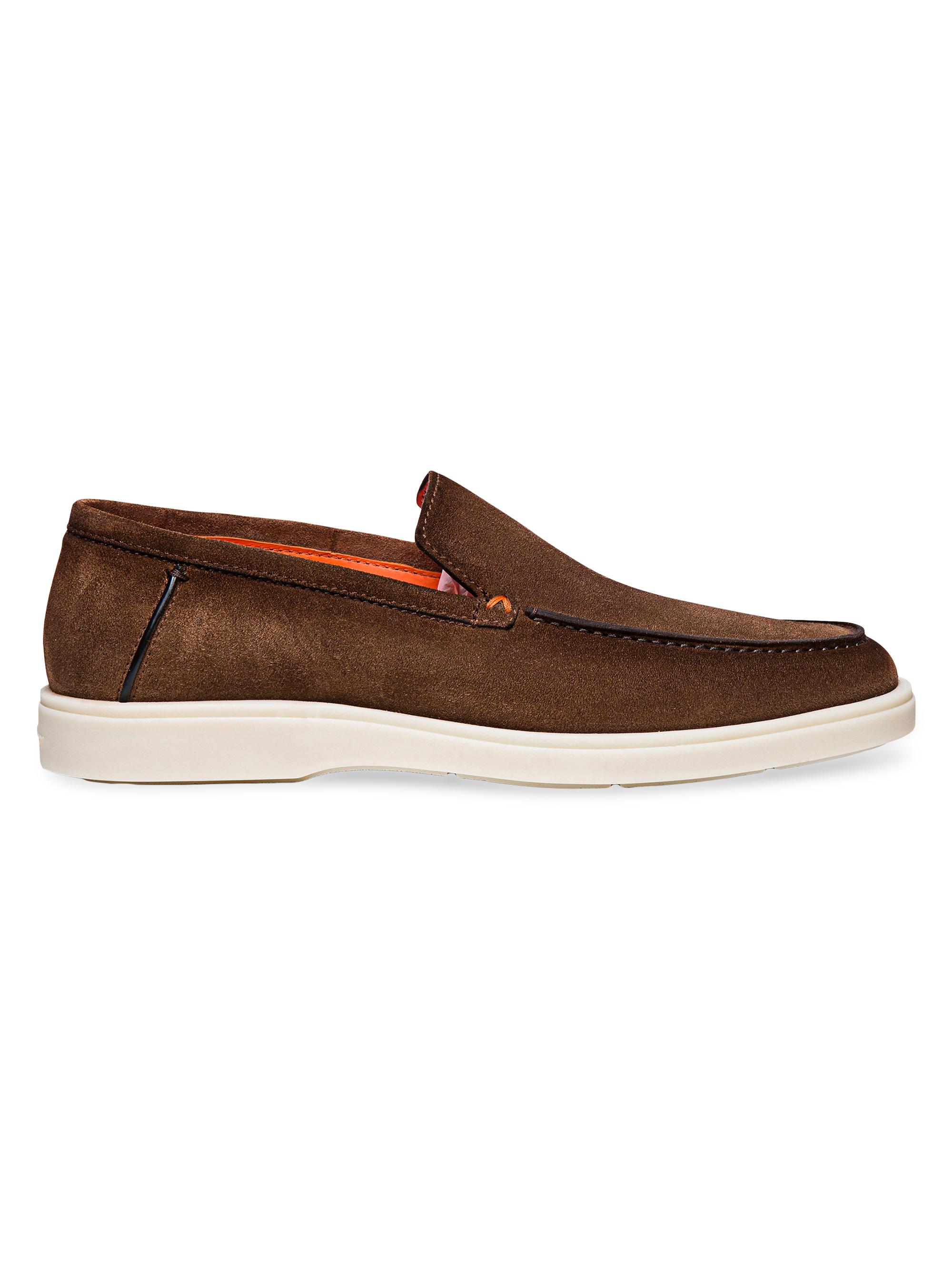 Santoni Slip-On Suede Loafers | Saks Fifth Avenue