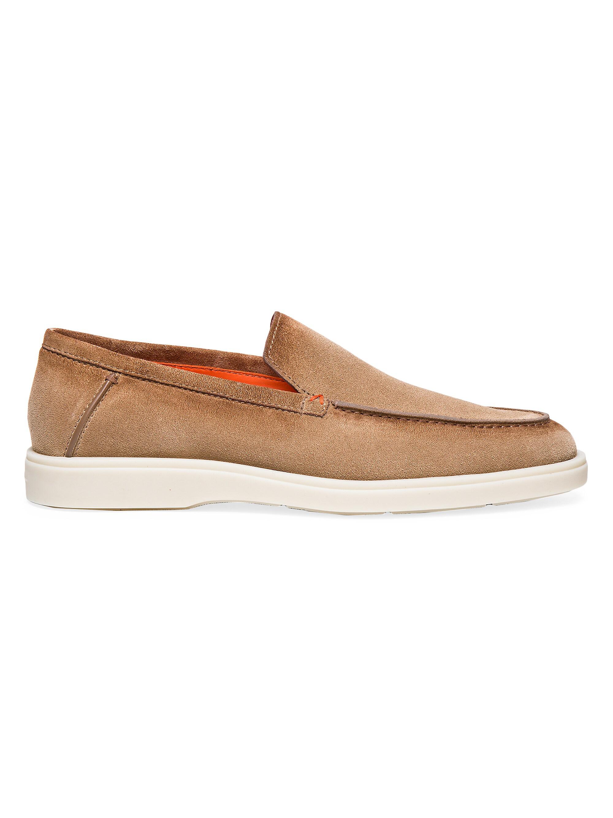 Santoni Slip-On Suede Loafers | Saks Fifth Avenue