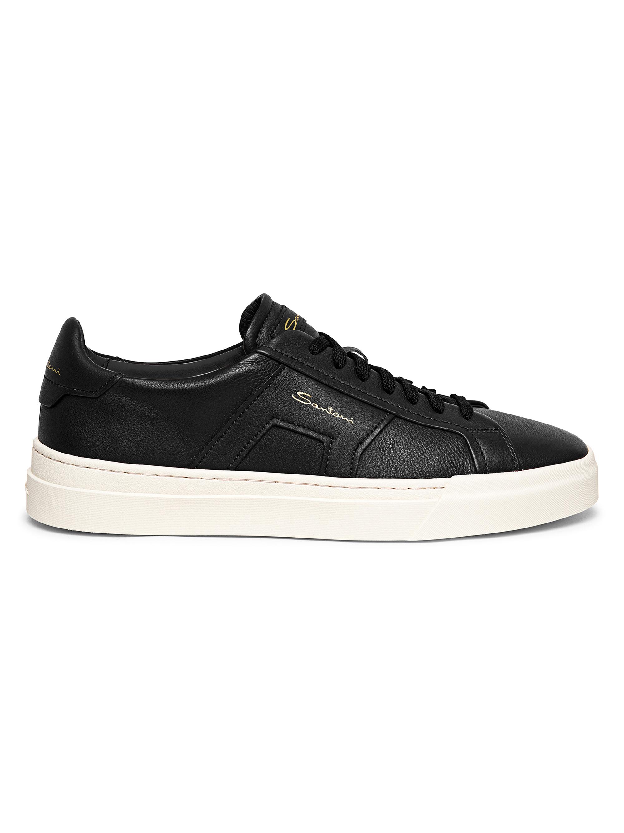 Santoni Leather Low-Top Sneakers | Saks Fifth Avenue