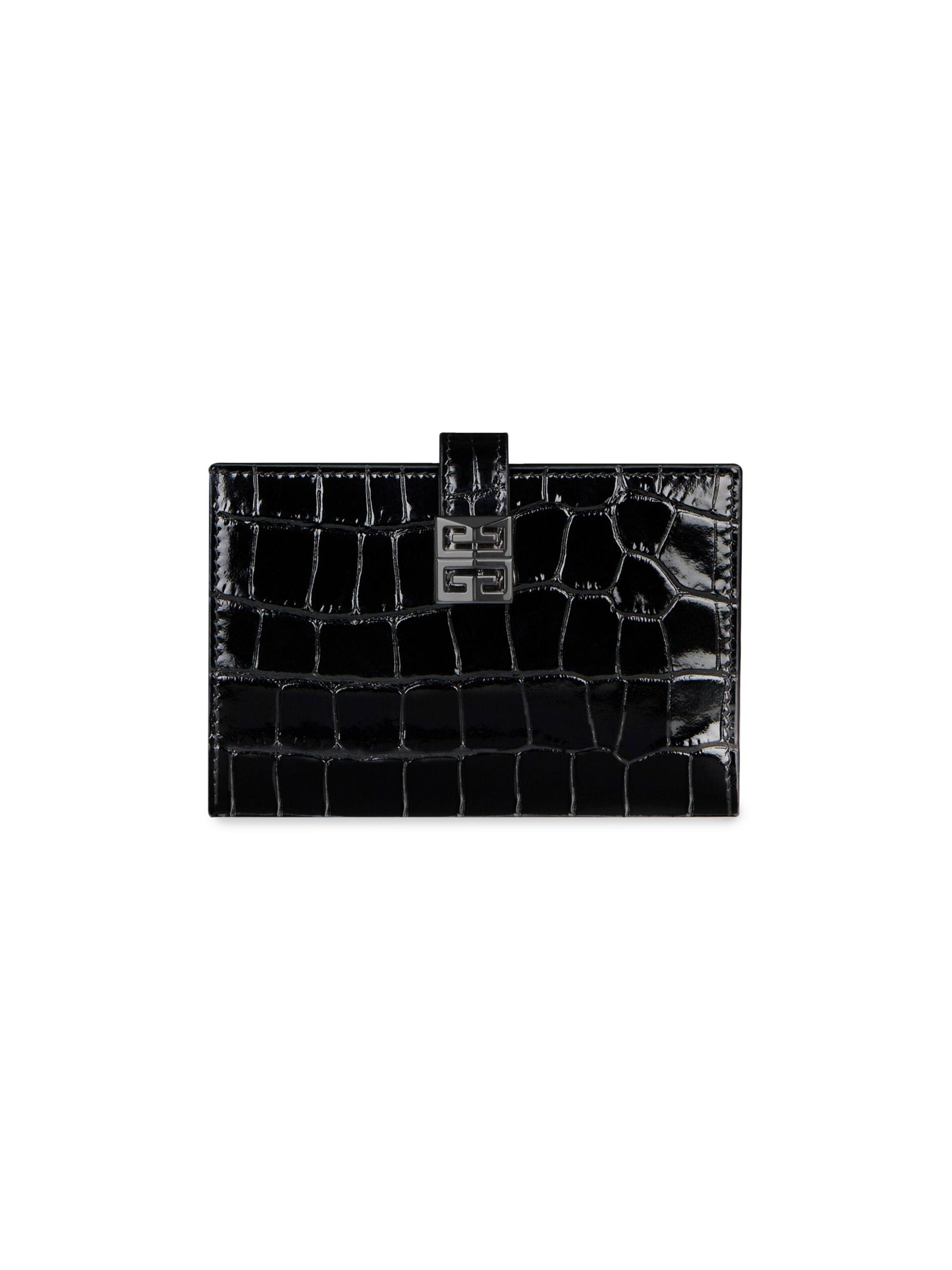 Givenchy Women's 4G Wallet In Crocodile Effect Leather - Black