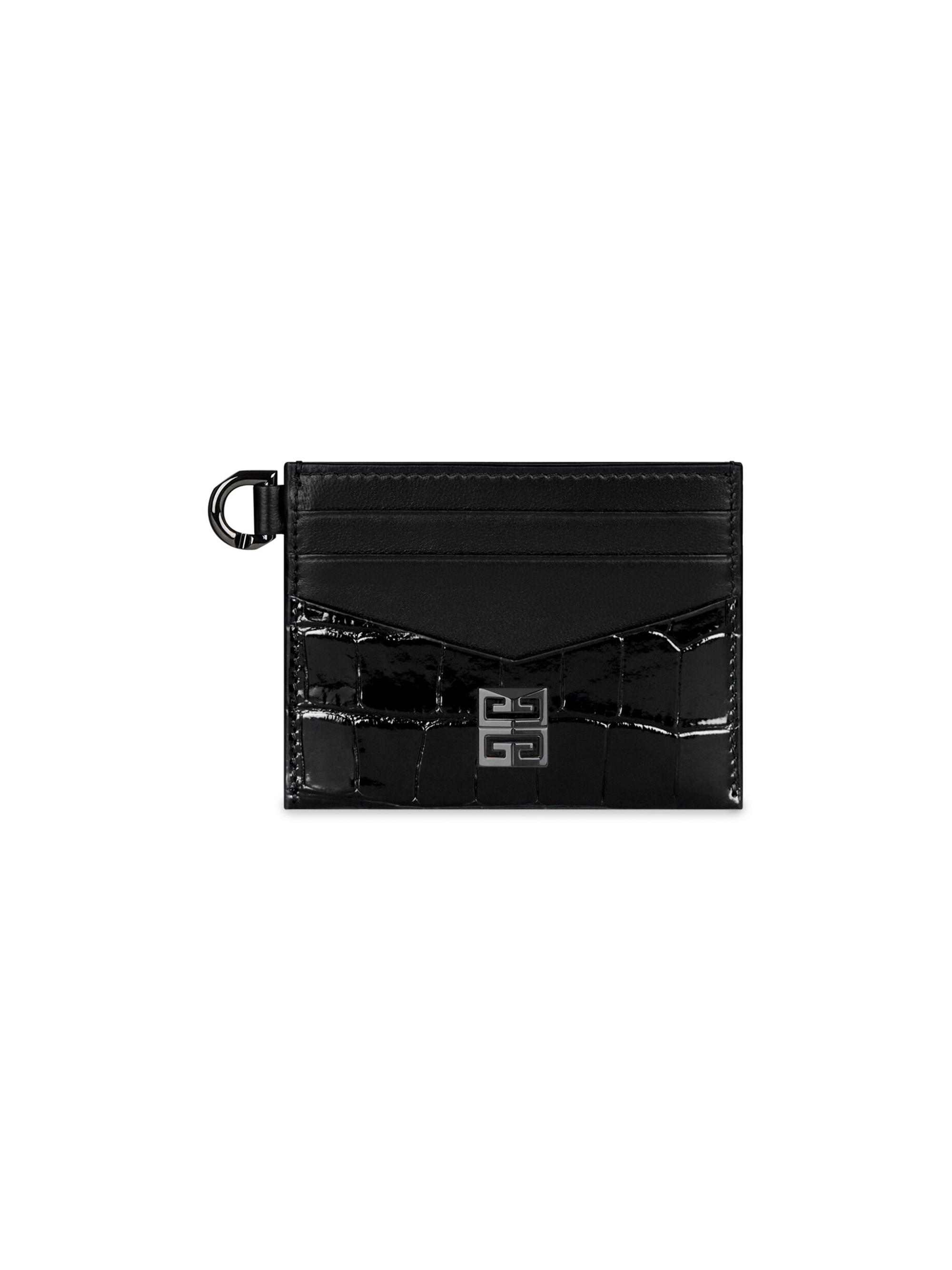 Givenchy Women's 4G Card Holder In Crocodile Effect Leather - Black
