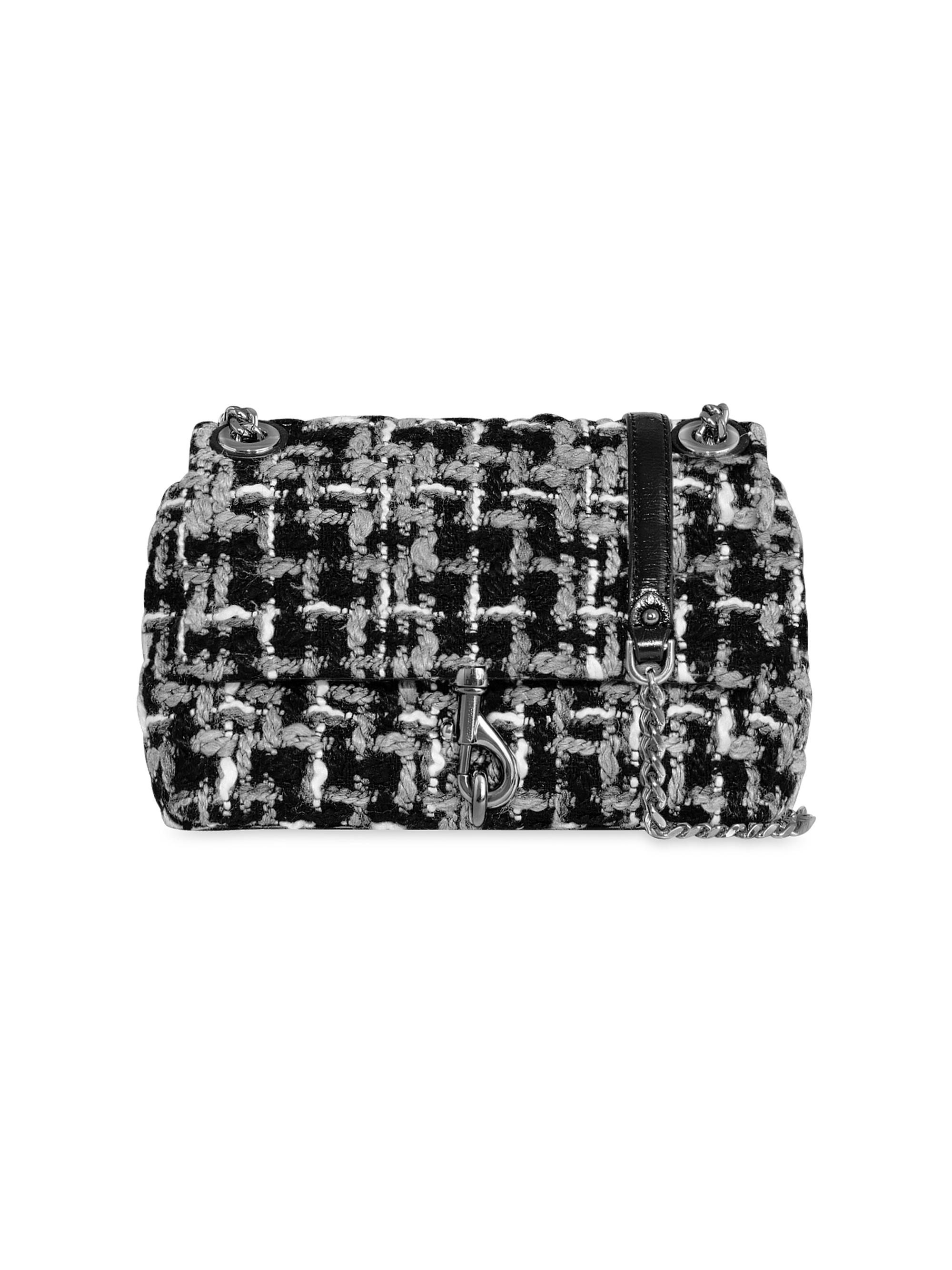 Rebecca Minkoff Women's Edie Tweed Crossbody Bag - Black
