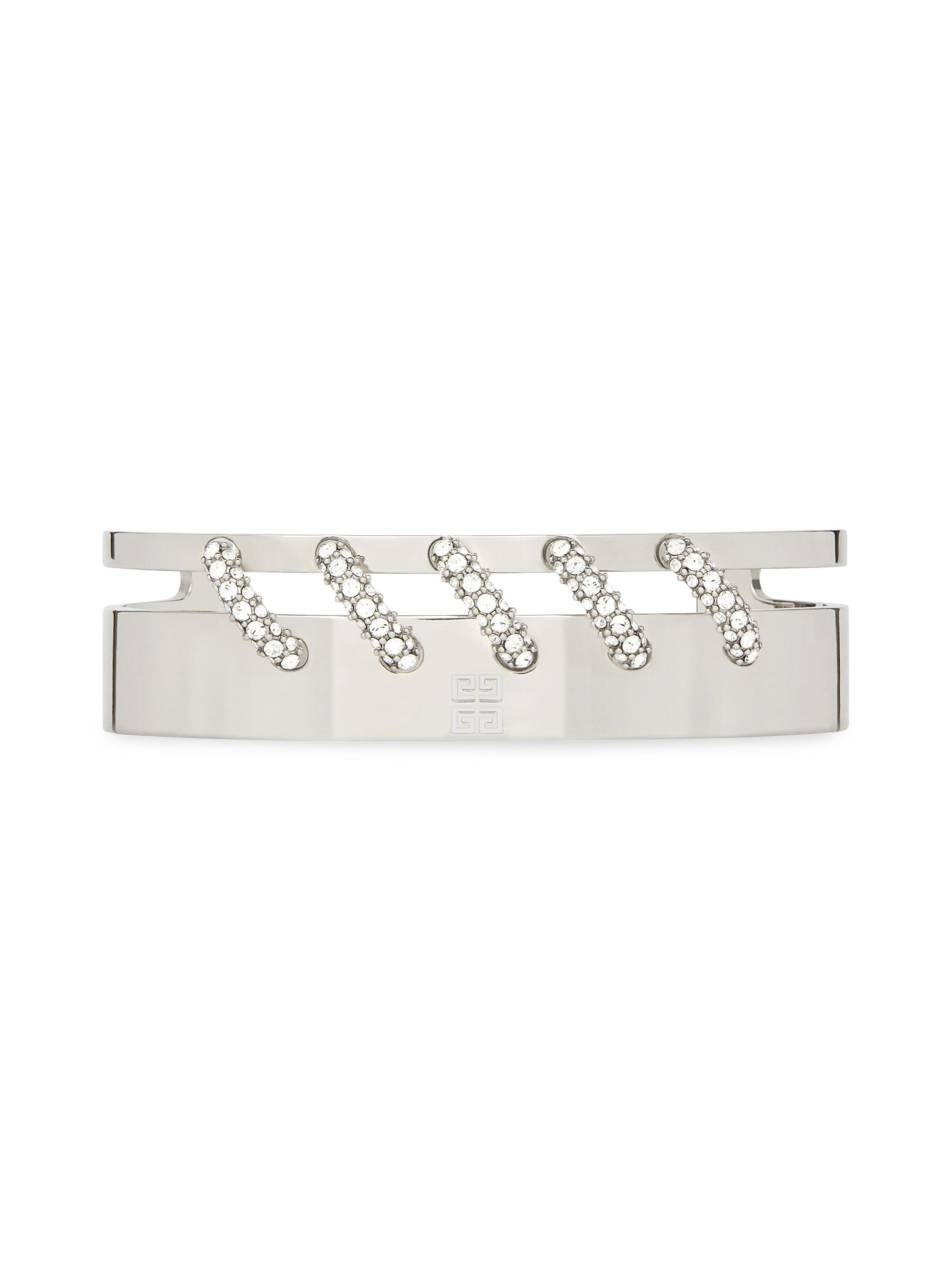 Givenchy Stitch Hand Bracelet In Metal With Crystals | Saks Fifth