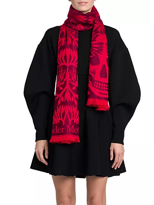 Alexander McQueen - Spinal Comfry Wool Jacquard Scarf