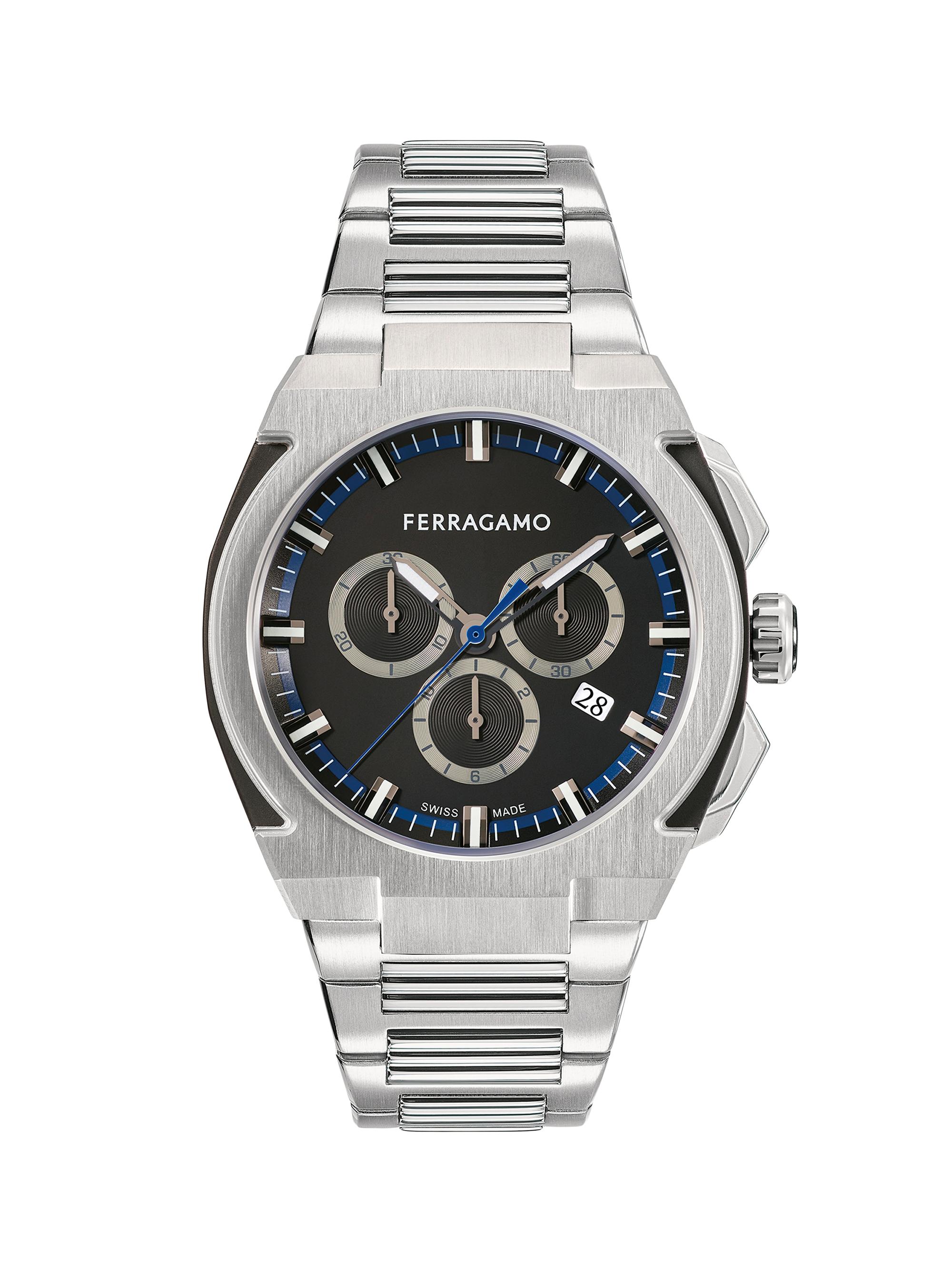 FERRAGAMO Men's  Edge Chrono Stainless Steel Bracelet Watch/43MM - Stainless Steel