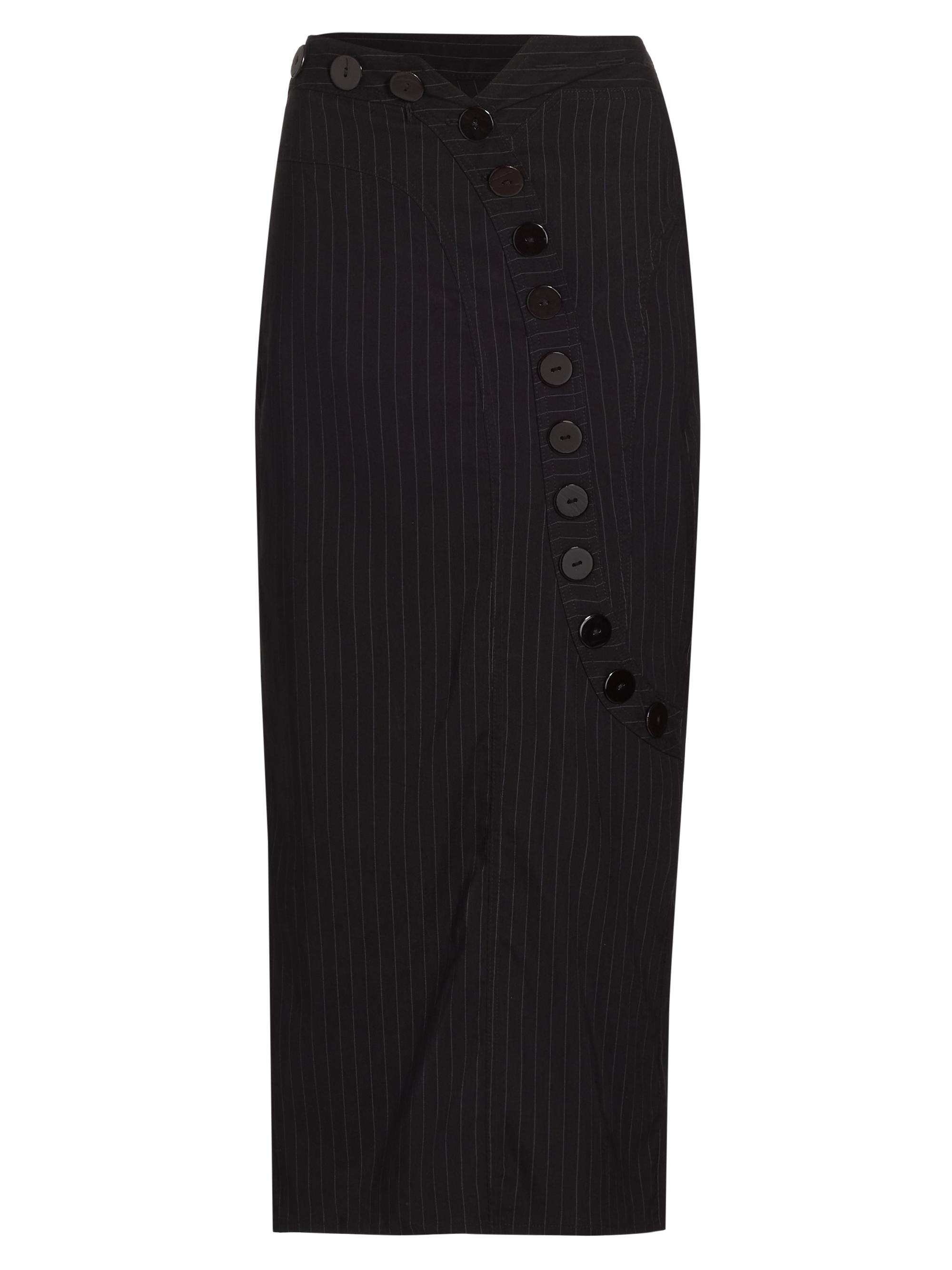 Pinstriped wool pencil skirt