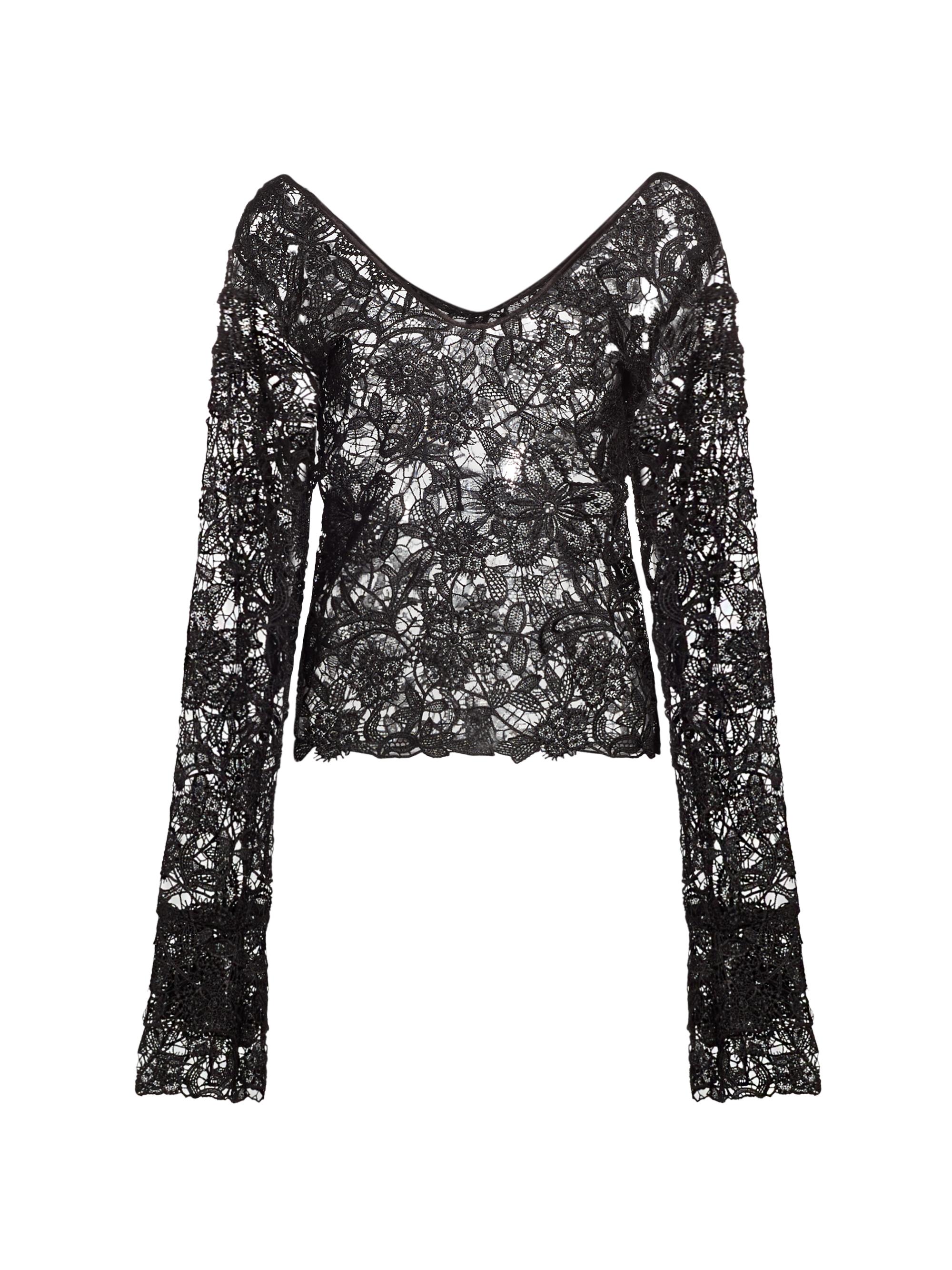 House of Aama Women's Prelude: Aama Tales Crocheted Lace Blouse - Black