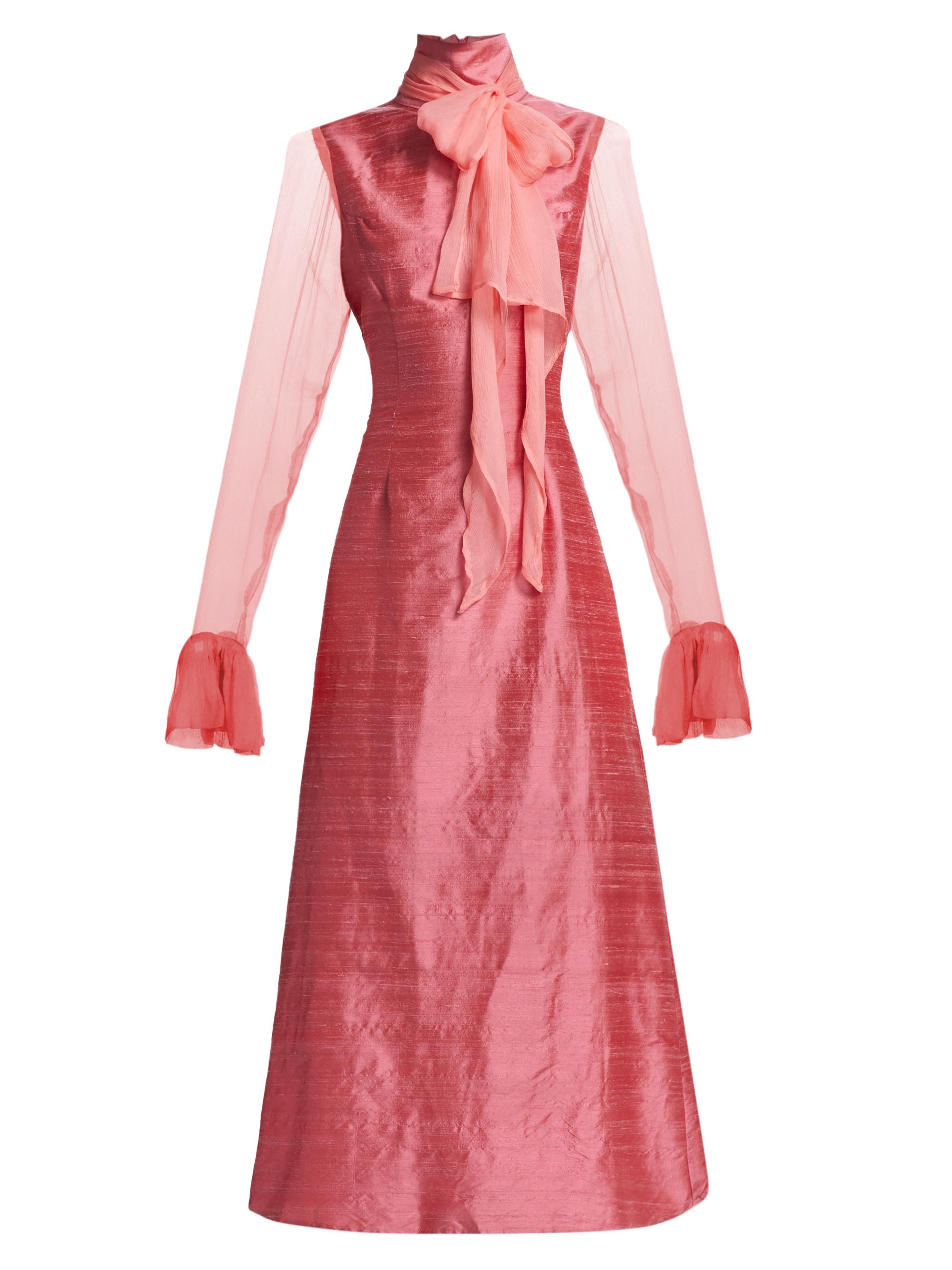 House of Aama Women's Prelude: Aama Tales Gouyave Silk Maxi Dress - Sherbert Pink Orange