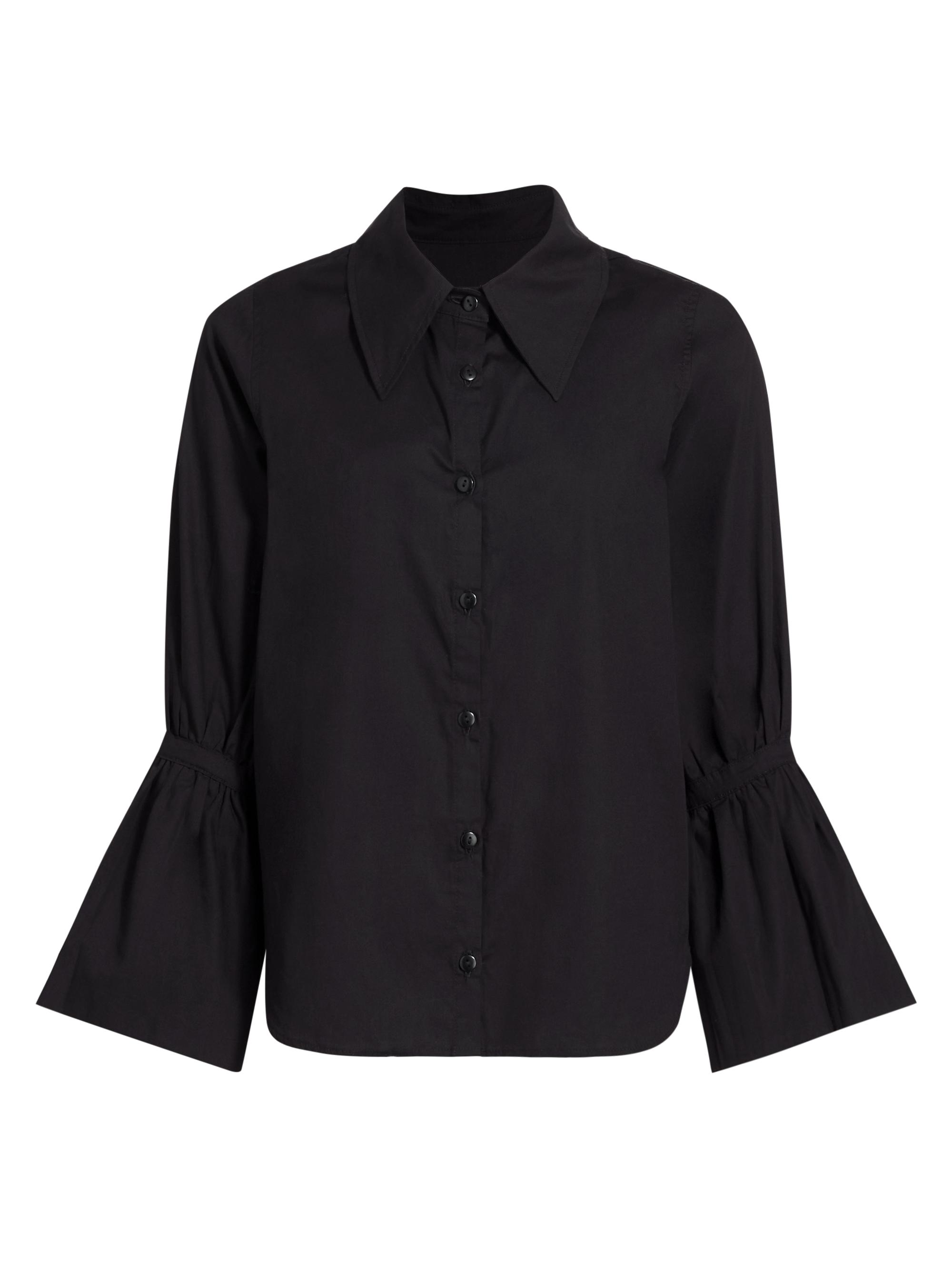 House of Aama Women's Prelude: Aama Tales Midnight Cotton Shirt - Black