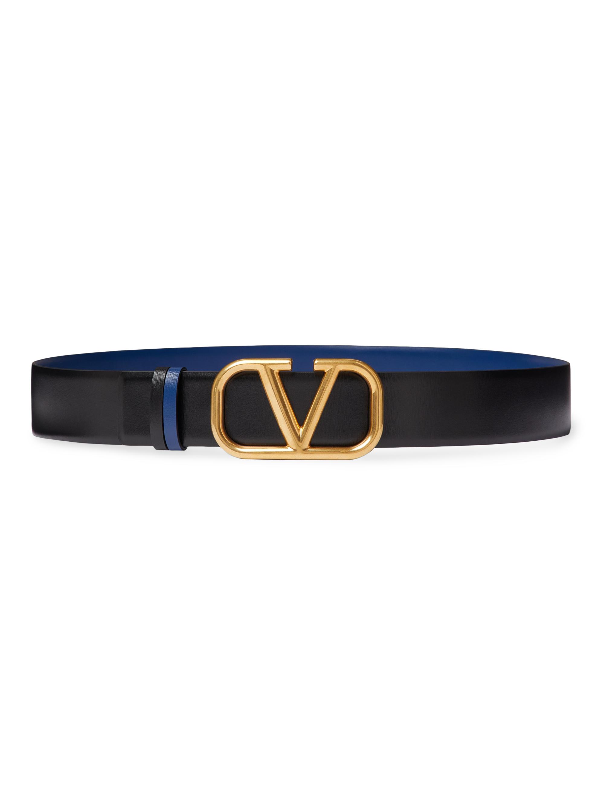 Valentino Garavani Men's Vlogo Signature 40MM Reversible Calfskin Belt - Black