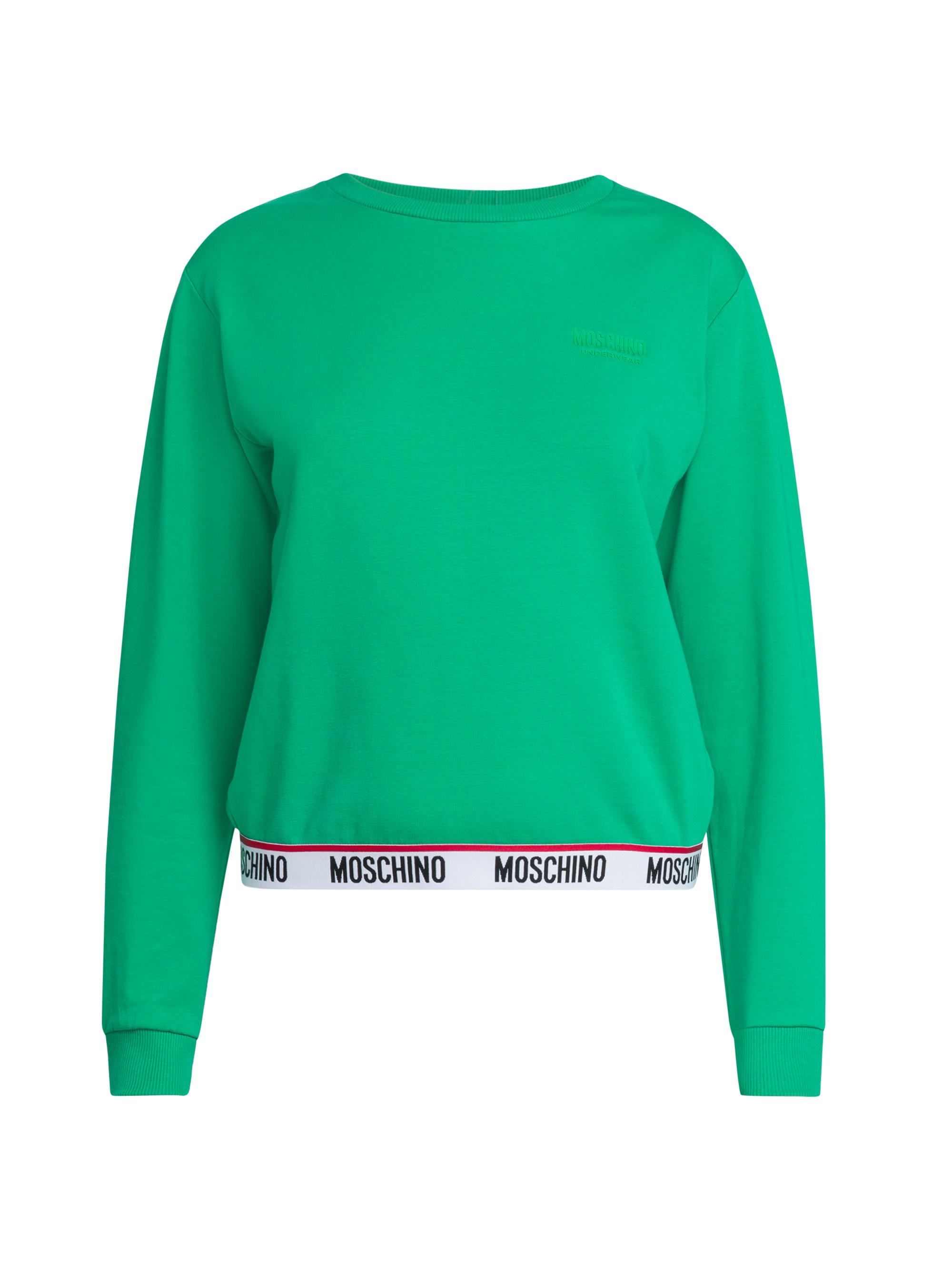 Moschino Women's Stretch-Cotton Crewneck Sweatshirt - Green