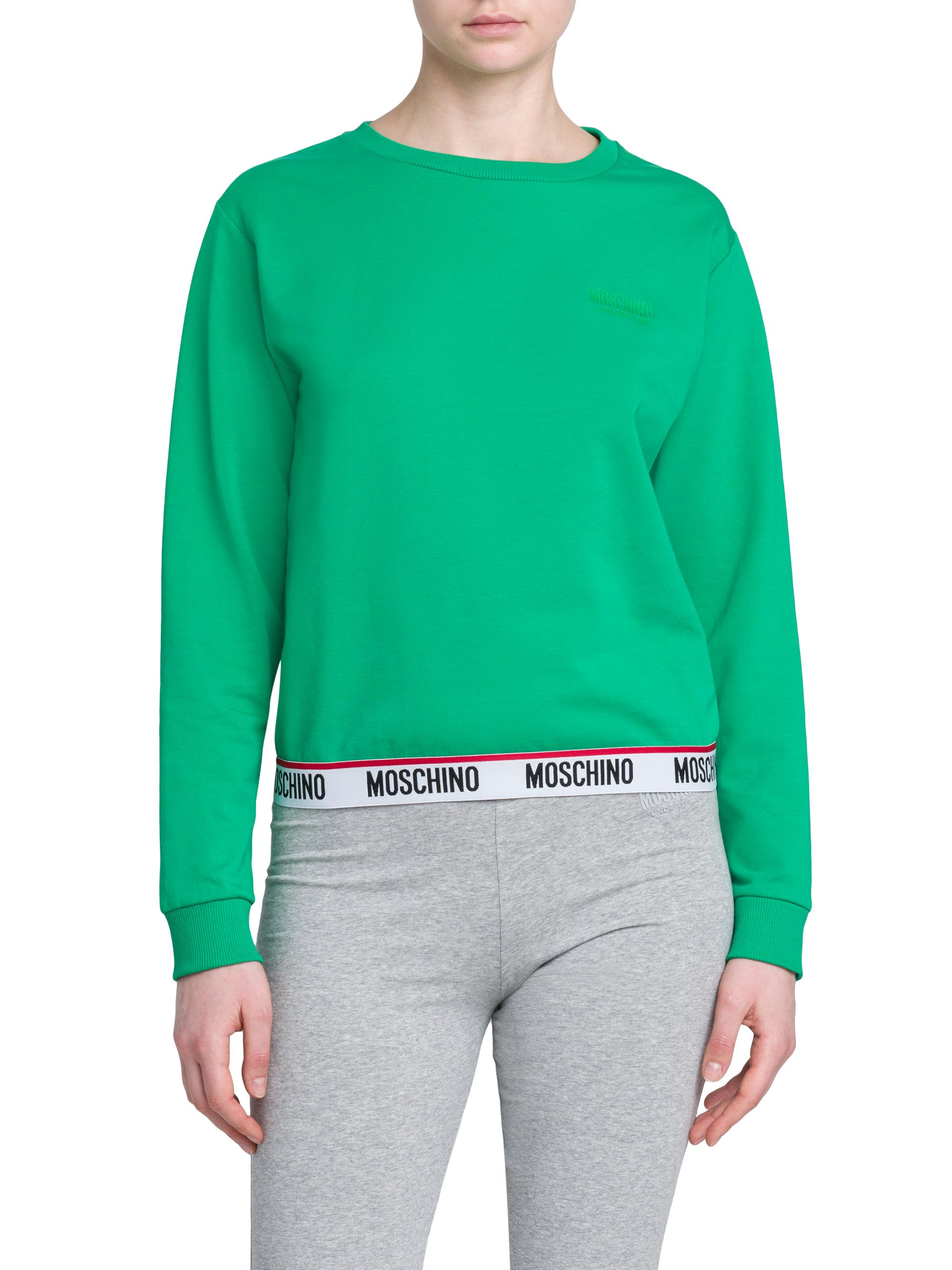 Moschino Women's Stretch-Cotton Crewneck Sweatshirt - Green | Thumbnail 3