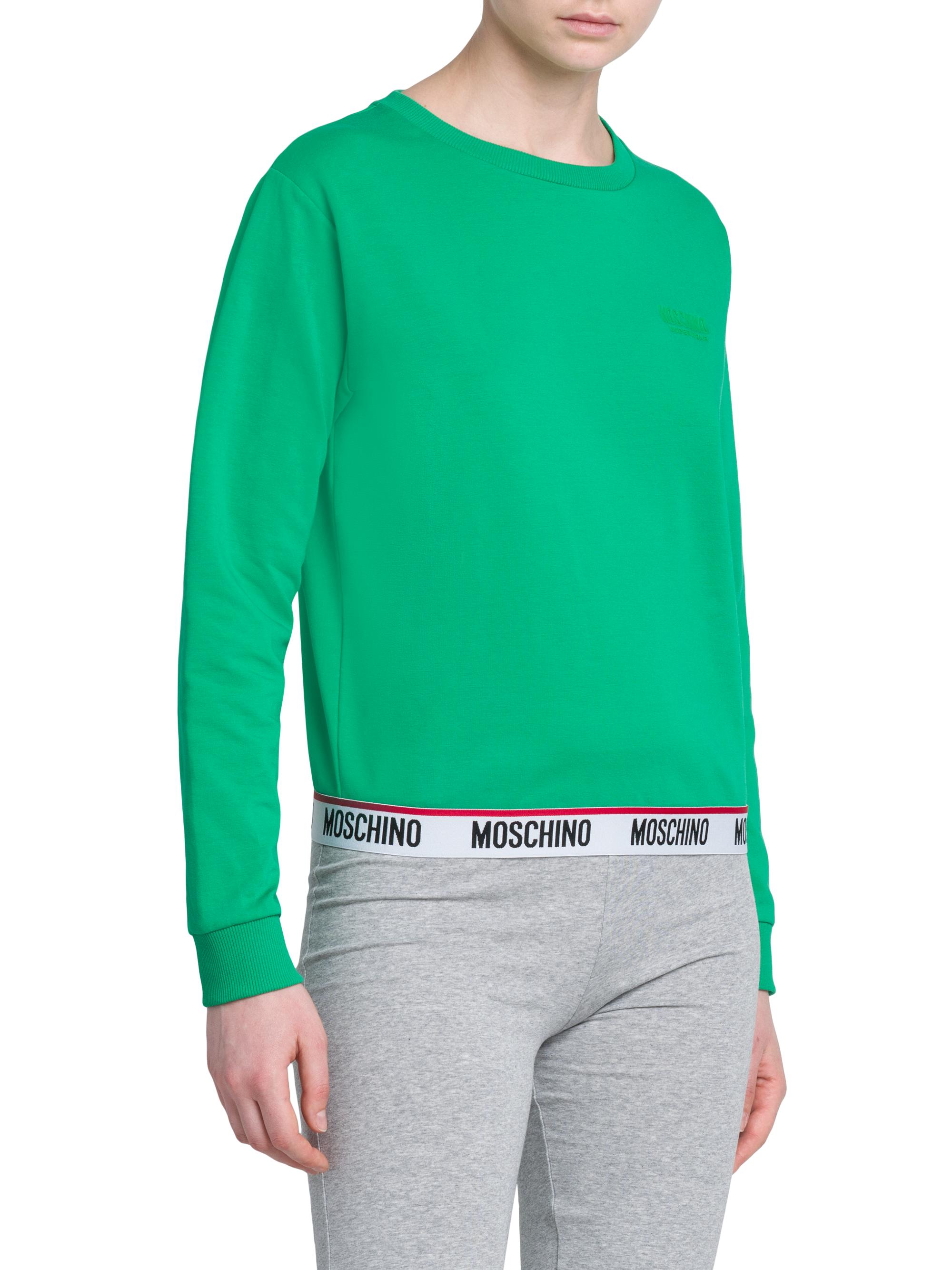 Moschino Women's Stretch-Cotton Crewneck Sweatshirt - Green | Thumbnail 4