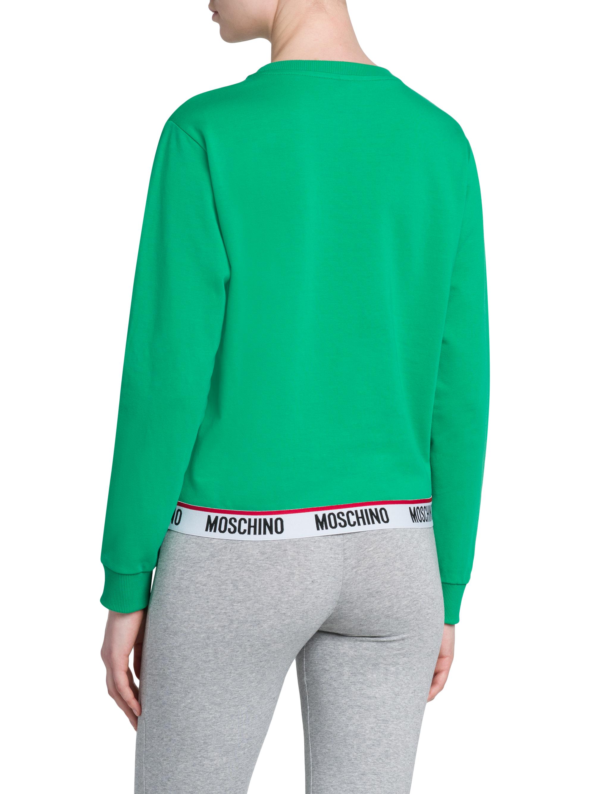 Moschino Women's Stretch-Cotton Crewneck Sweatshirt - Green | Thumbnail 5