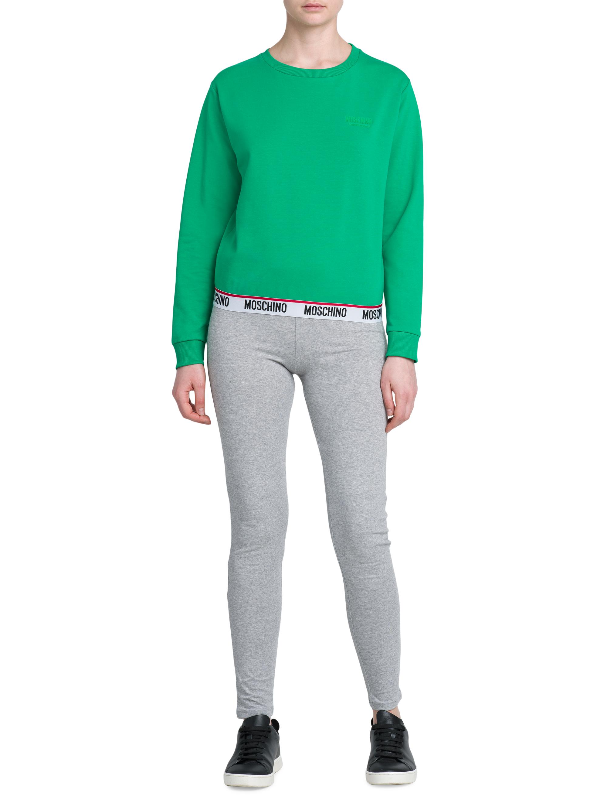 Moschino Women's Stretch-Cotton Crewneck Sweatshirt - Green | Thumbnail 2
