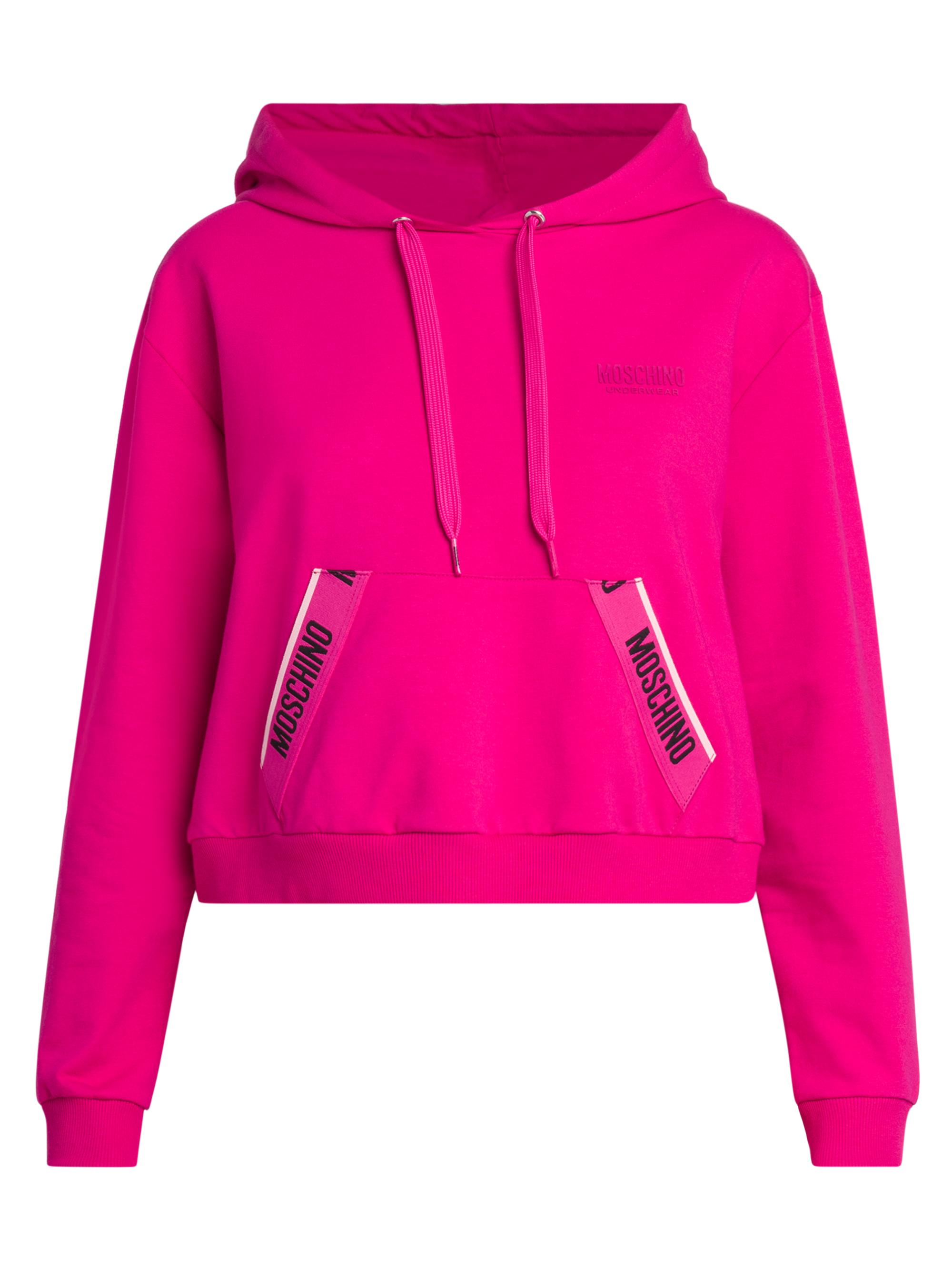 Moschino Women's Stretch-Cotton Cropped Hoodie - Fuchsia