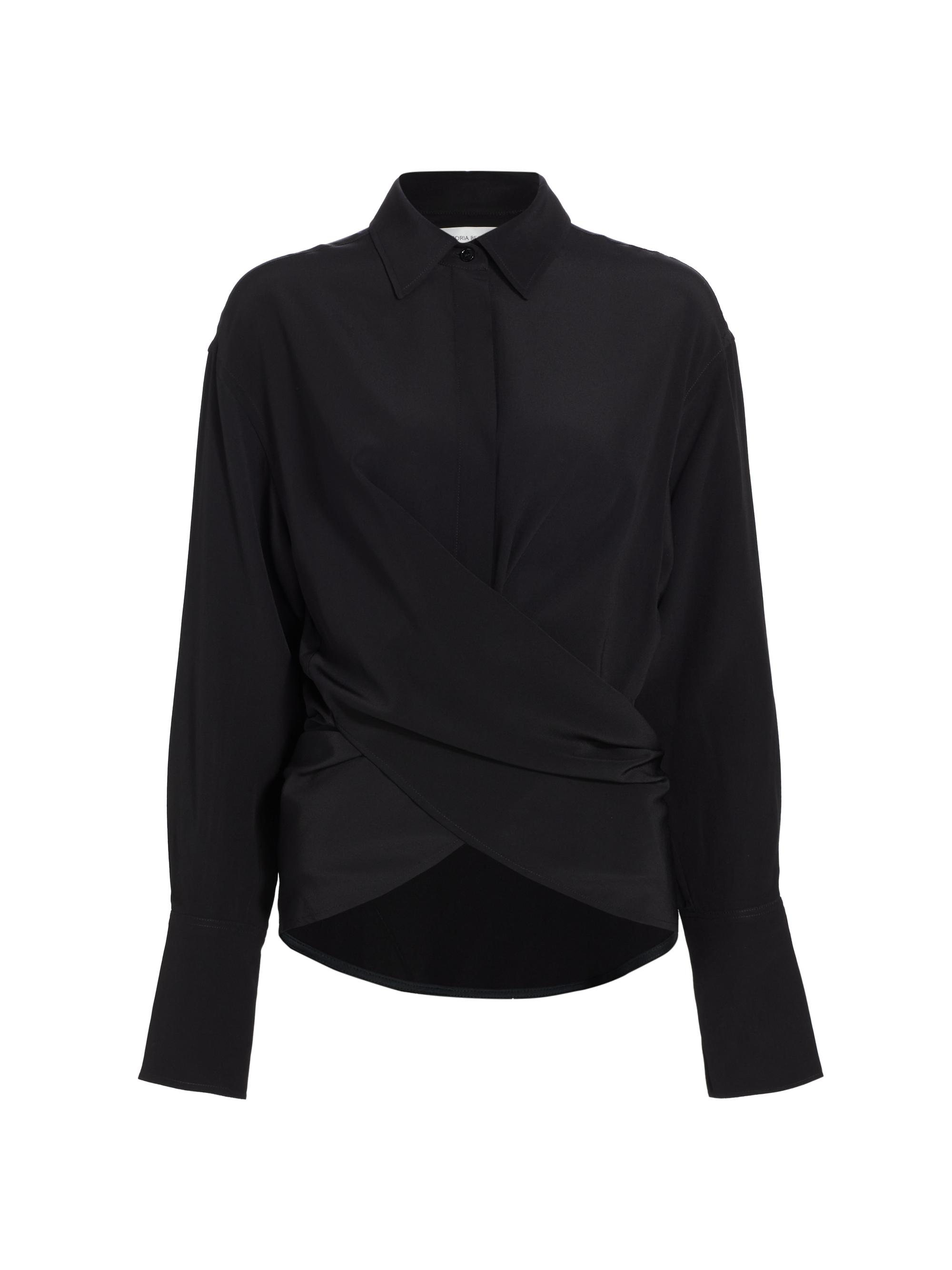 Victoria Beckham Women's Silk Tie-Front Blouse - Black