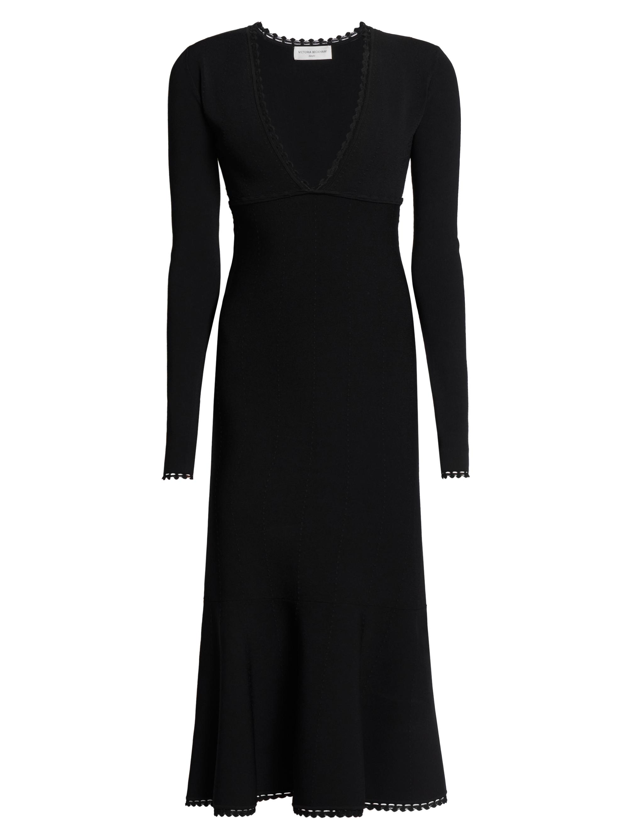 Victoria Beckham Women's Crepe Long Sleeve Midi-Dress - Black