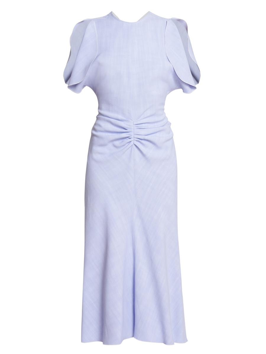 24AW new/Victoria Beckham ギャザーサテンミディドレス Dress 24AW new/Victoria Beckham ギャザーサテンミディドレス Dress