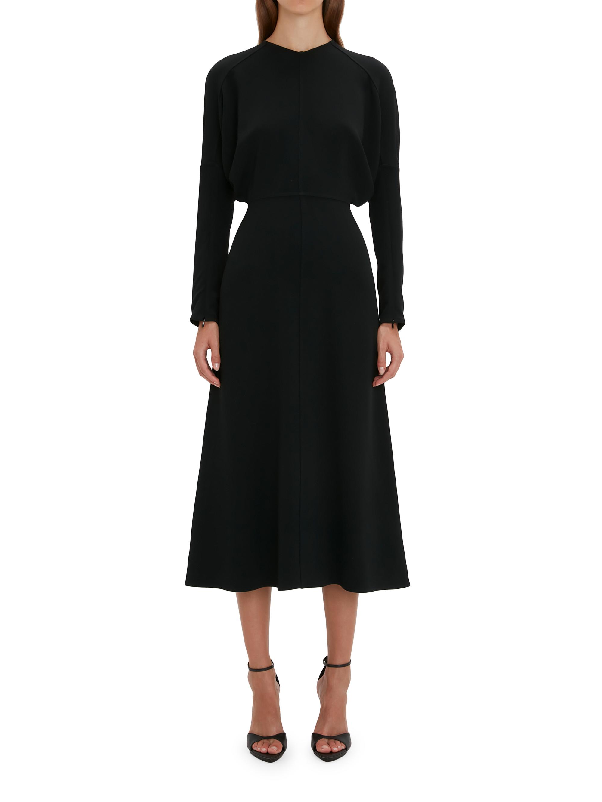 knee length dresses for ladies Chateau Satin Dolman Sleeve Midi Dress Curve