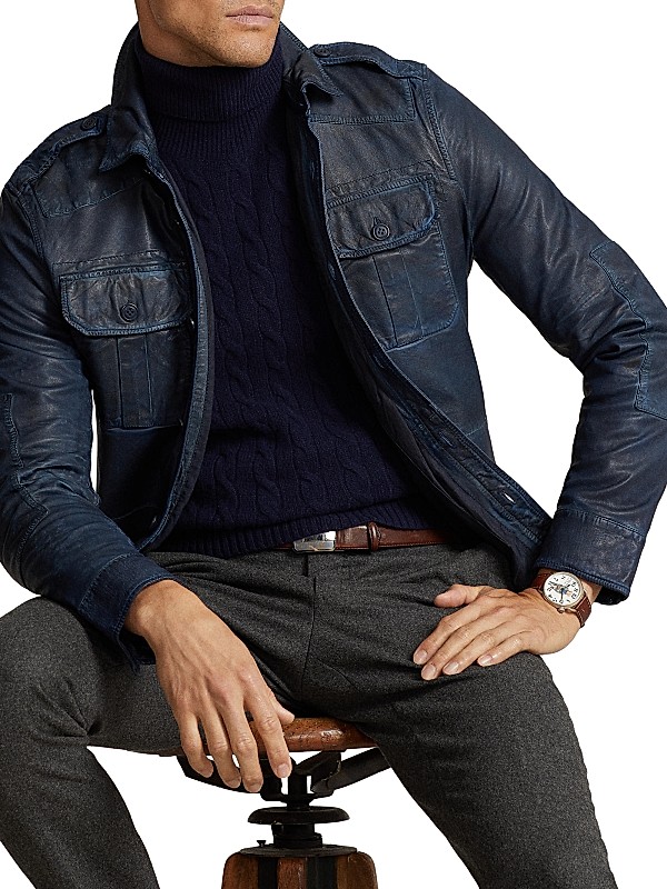 Shop Polo Ralph Lauren Leather Utility Jacket | Saks Fifth Shop Polo Ralph Lauren Leather Utility Jacket | Saks Fifth