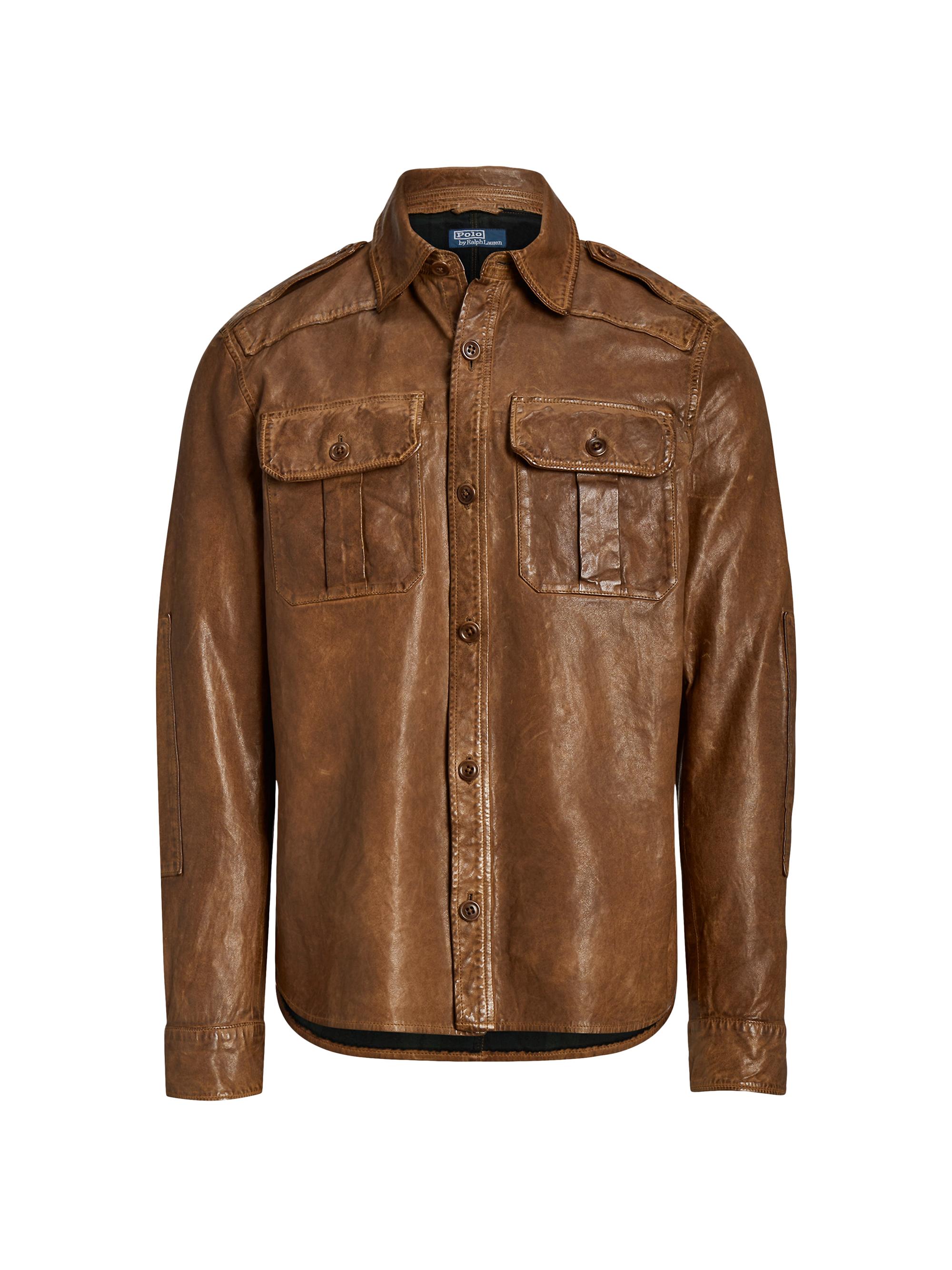 Polo Ralph Lauren Leather Utility Shirt Jacket | Saks Fifth Avenue
