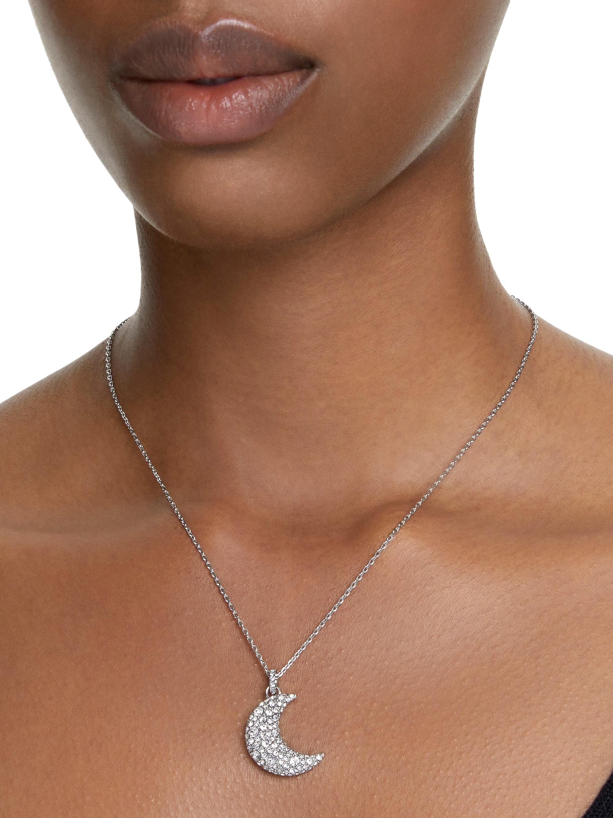 極美品　SWAROVSKI sublima LUNA 三日月ネックレス　シルバー Swarovski Sublima Rhodium-Plated & Swarovski Crystal Crescent Moon