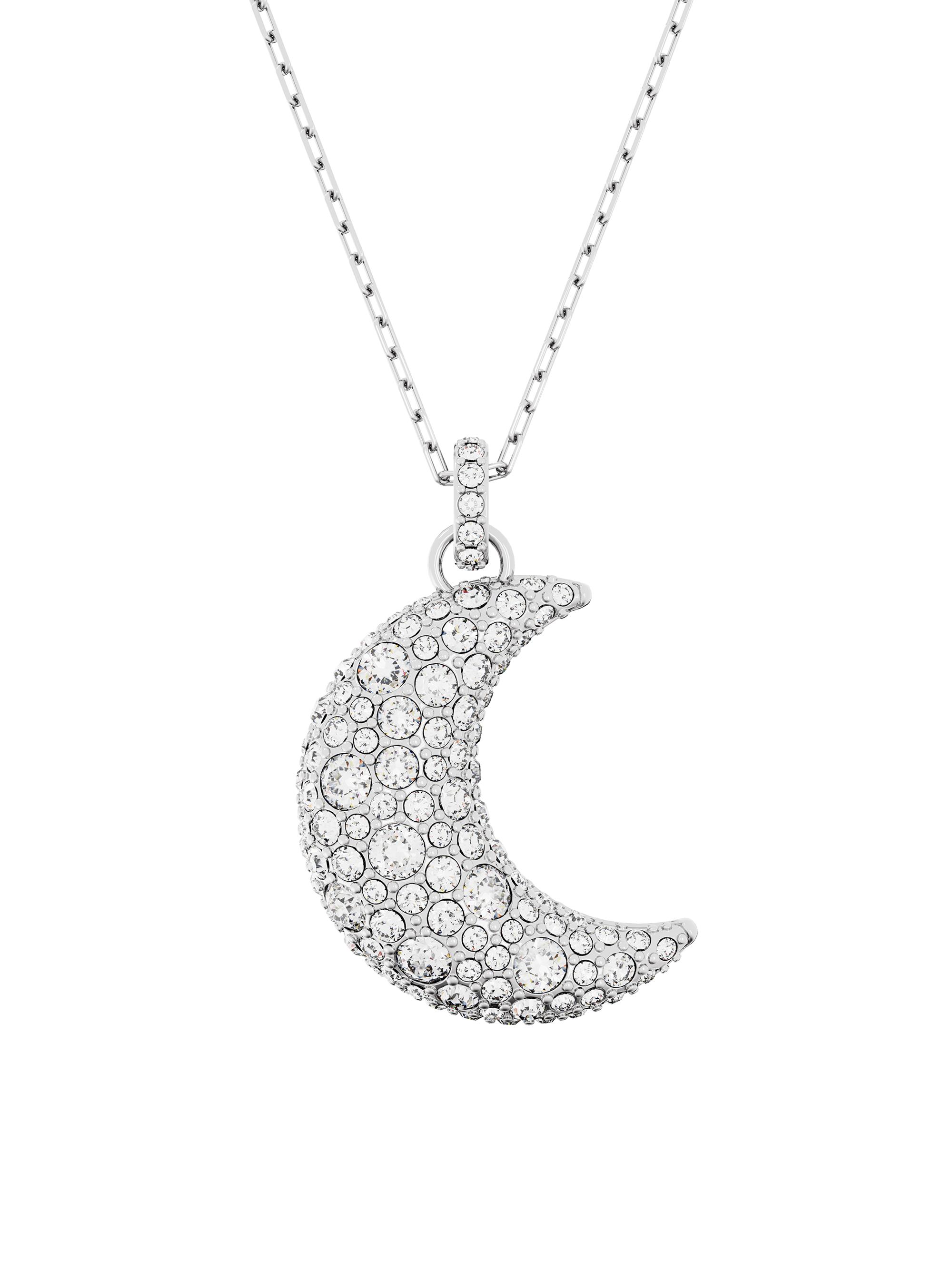極美品　SWAROVSKI sublima LUNA 三日月ネックレス　シルバー Swarovski Sublima Rhodium-Plated & Swarovski Crystal Crescent Moon