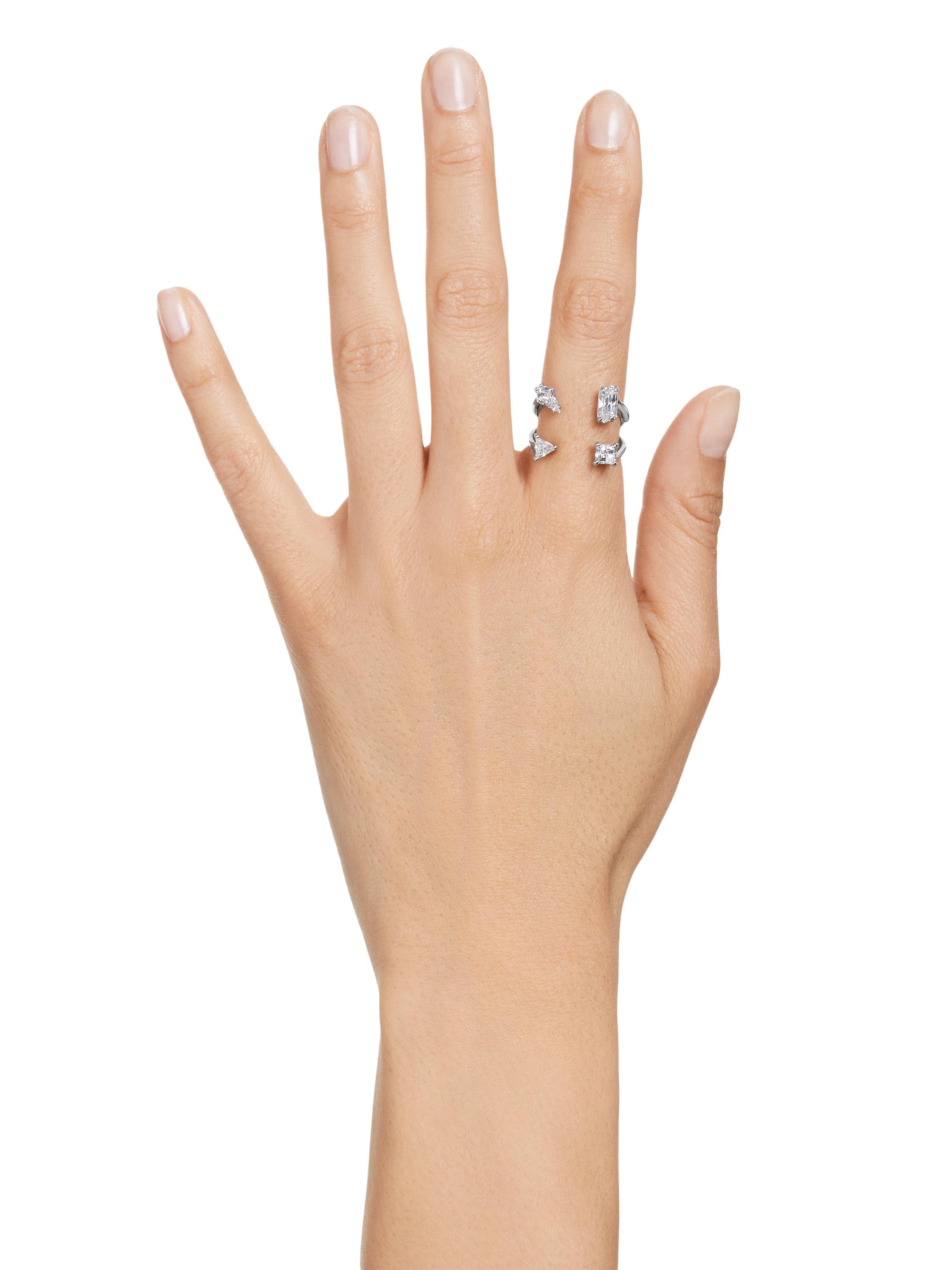 Swarovski Mesmera Rhodium-Plated & Crystal Open Ring | Saks Fifth