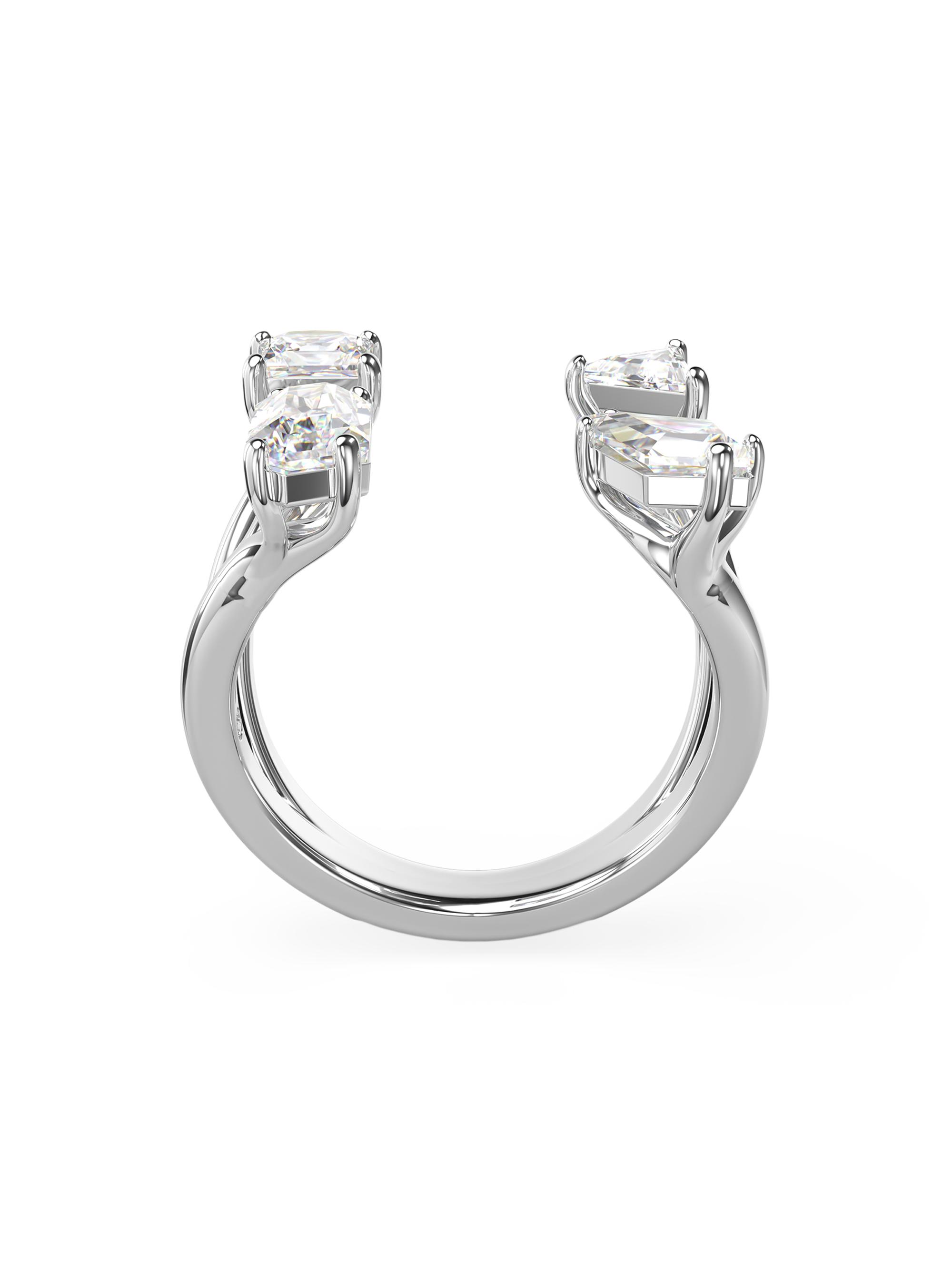 Swarovski Mesmera Rhodium-Plated & Crystal Open Ring | Saks Fifth