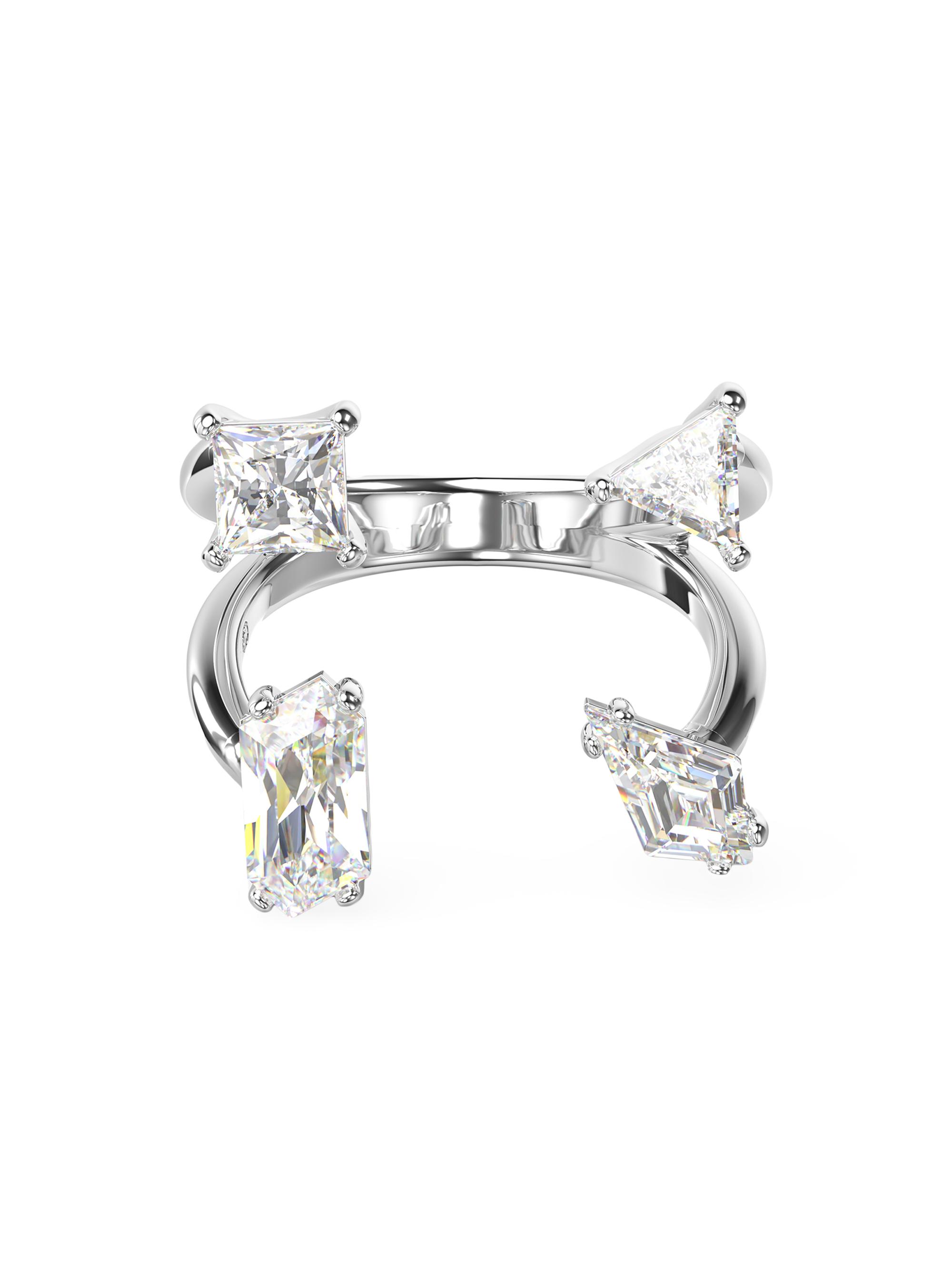 Swarovski Mesmera Rhodium-Plated & Crystal Open Ring | Saks Fifth