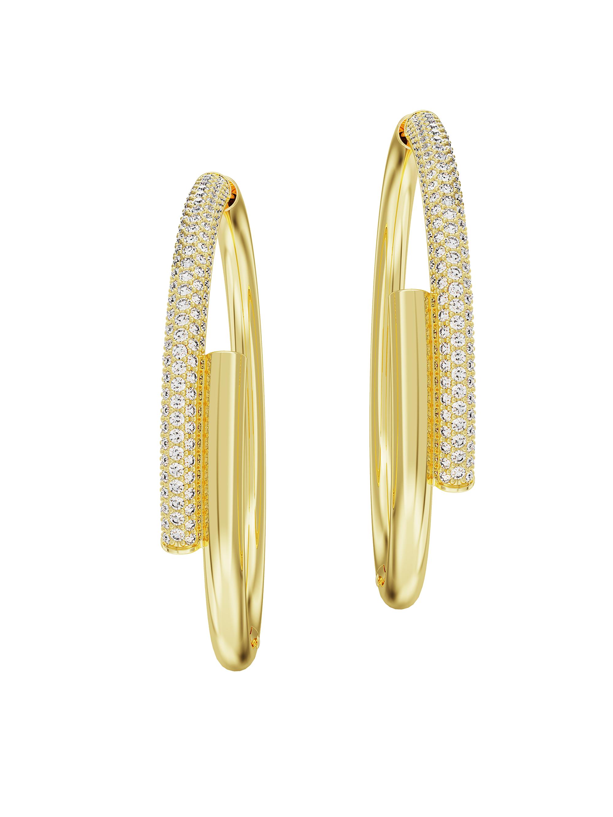 Swarovski Women's Dextera Goldtone & Crystal Tubular Hoop Earrings - Gold