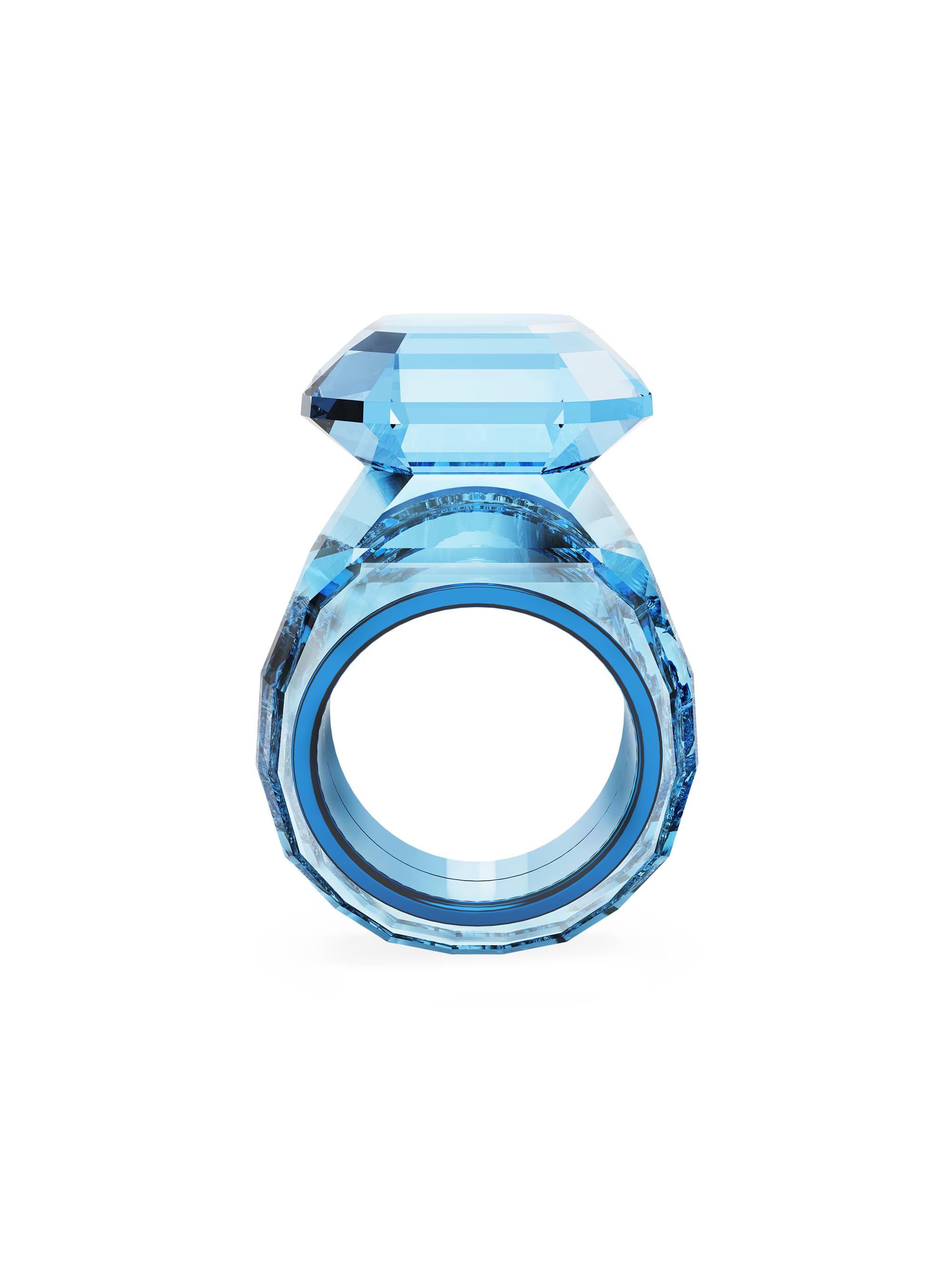 Swarovski Lucent Blue-Rhodium-Plated & Swarovski Crystal Cocktail