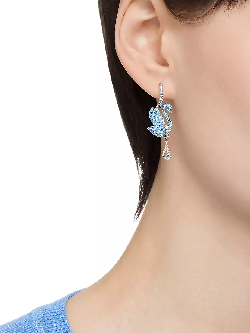 Swarovski Women's Iconic Swan Drop Earrings