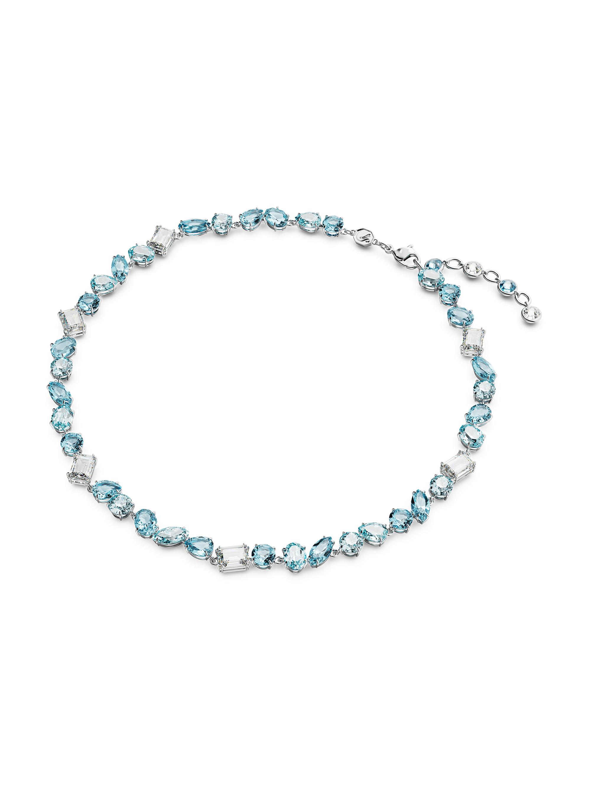 Swarovski Women's Gema Rhodium-Plated & Crystal Mixed-Cuts Necklace - Blue