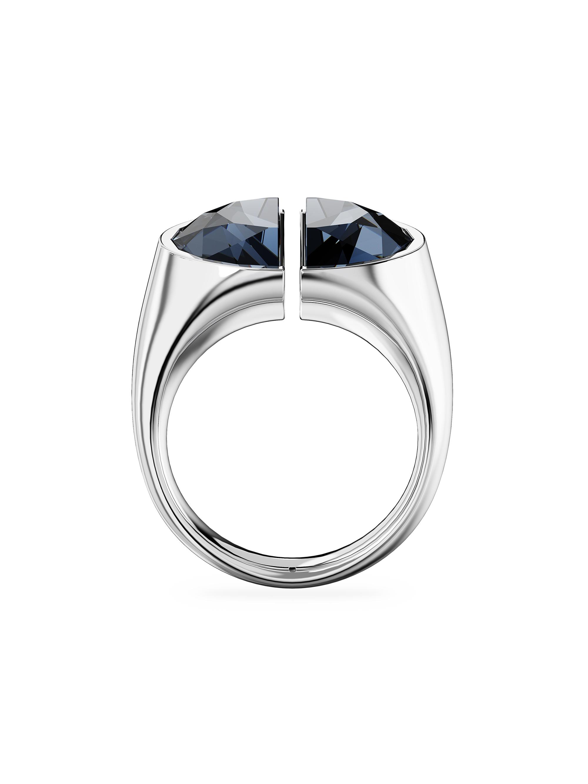Swarovski Lucent Rhodium-Plated & Crystal Half-Cut Cocktail Ring