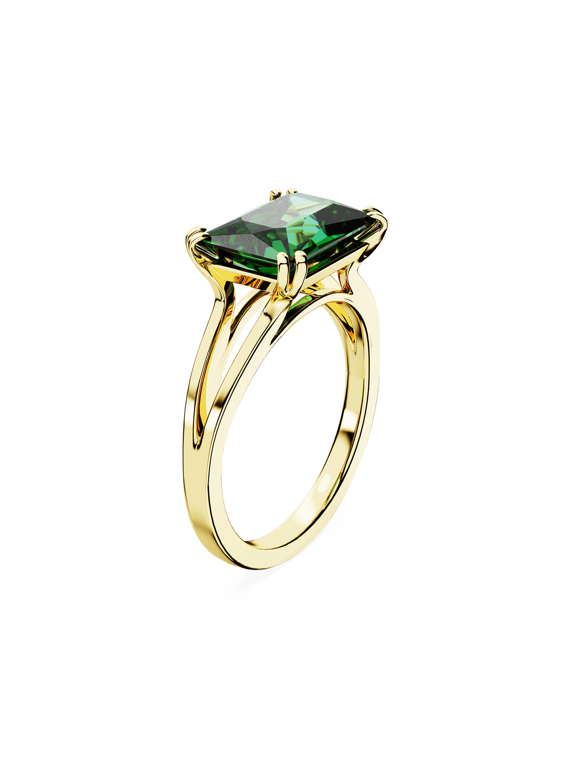 Swarovski Women's Stilla Goldtone & Crystal Cocktail Ring - Green