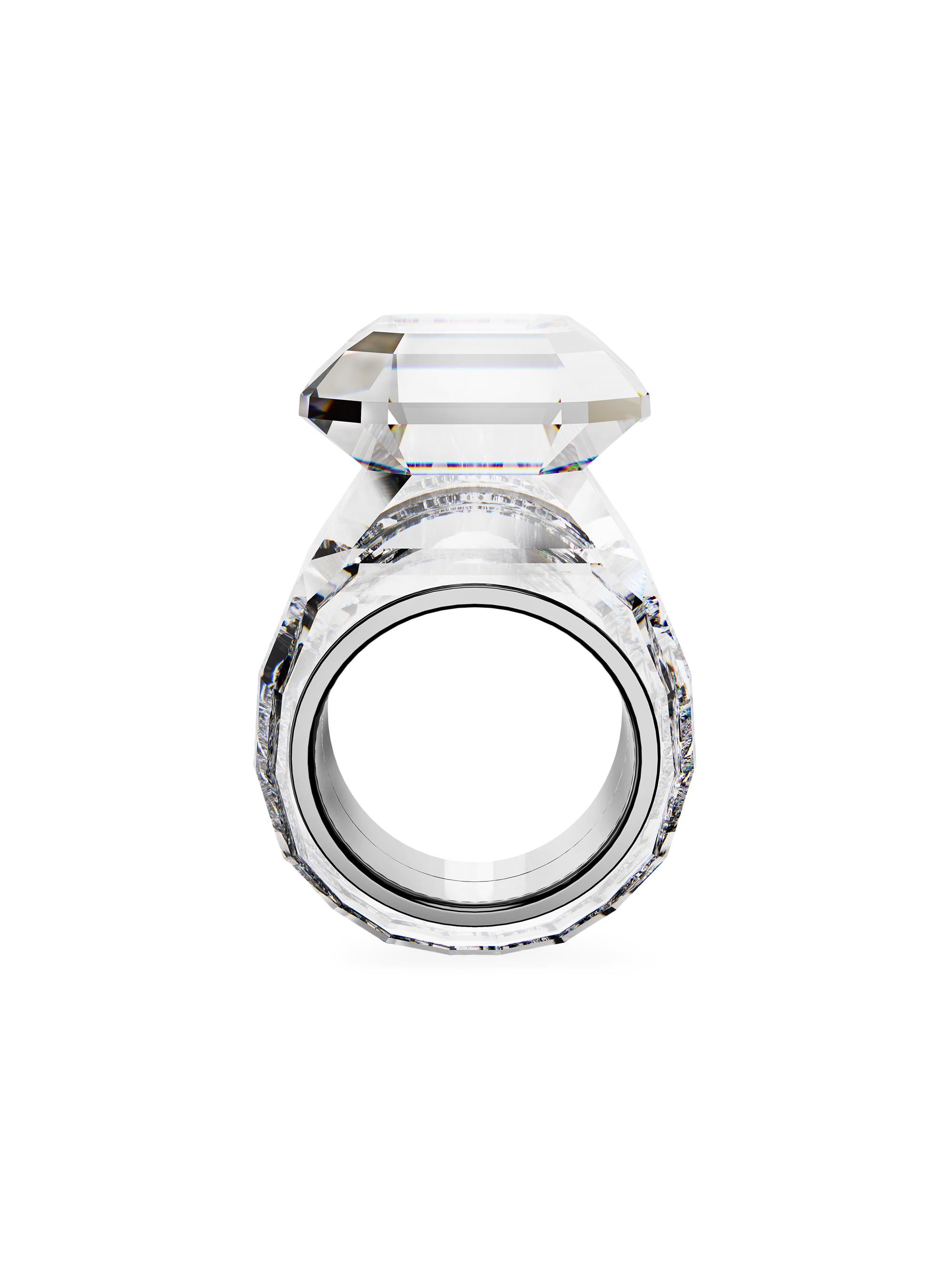 Swarovski Lucent Rhodium-Plated & Swarovski Crystal Cocktail Ring ...