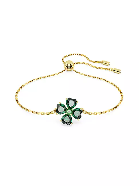 Fashion Black Four-Leaf Clover Key And White Lock Lover Necklace