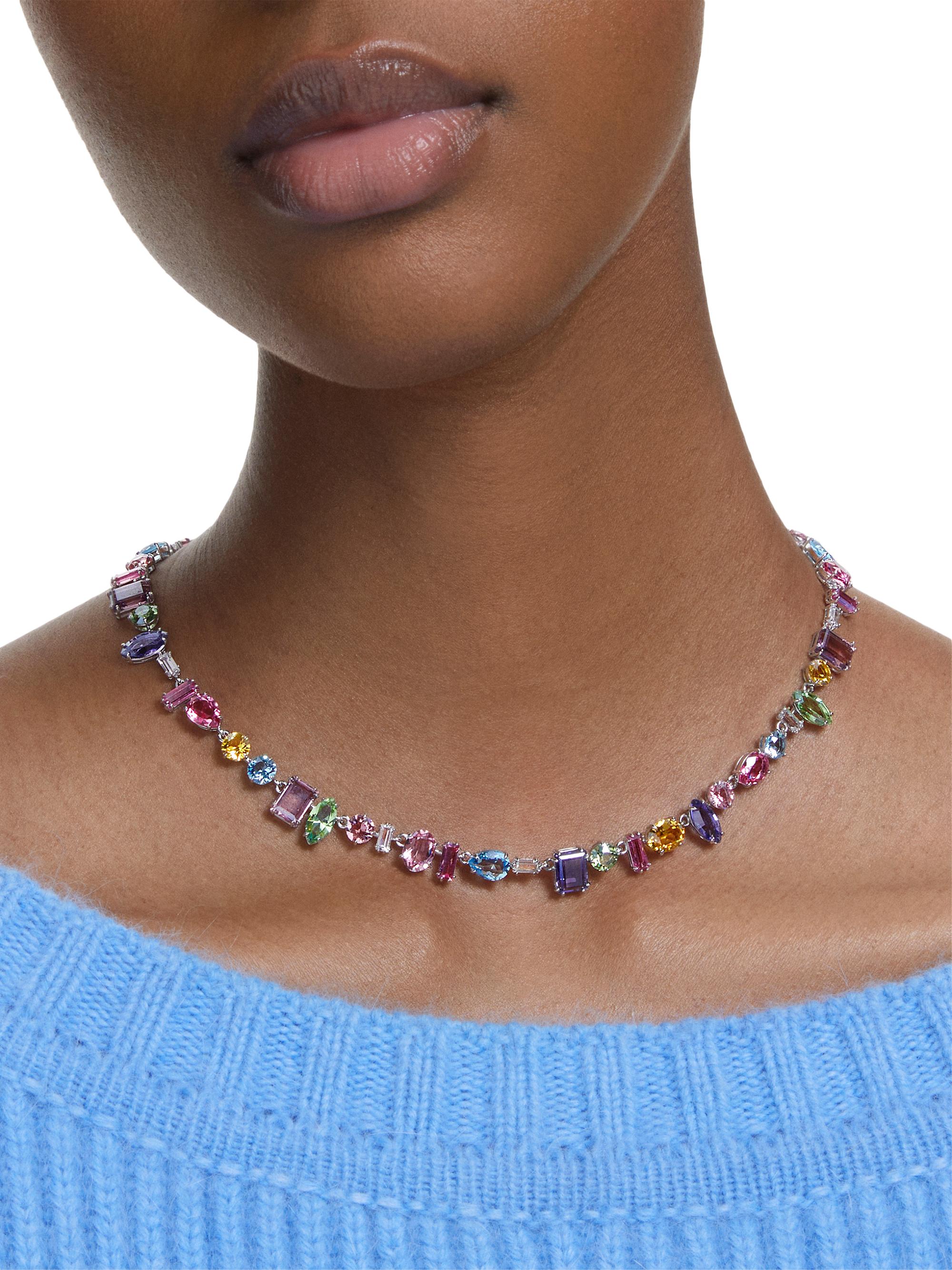 Swarovski Gema Rhodium-Plated & Crystal Mixed Cuts Necklace | Saks