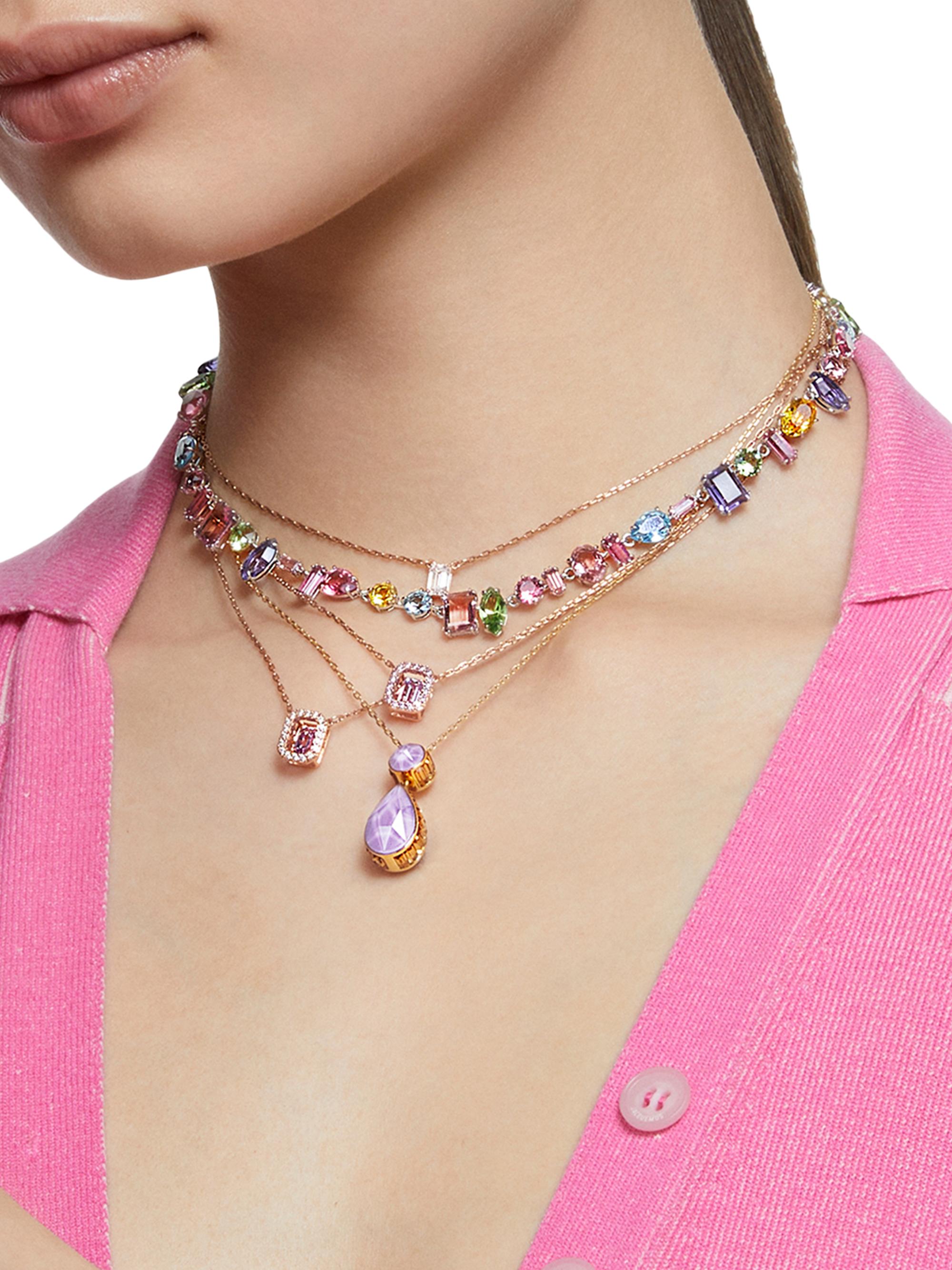 Swarovski Gema Rhodium-Plated & Crystal Mixed Cuts Necklace | Saks