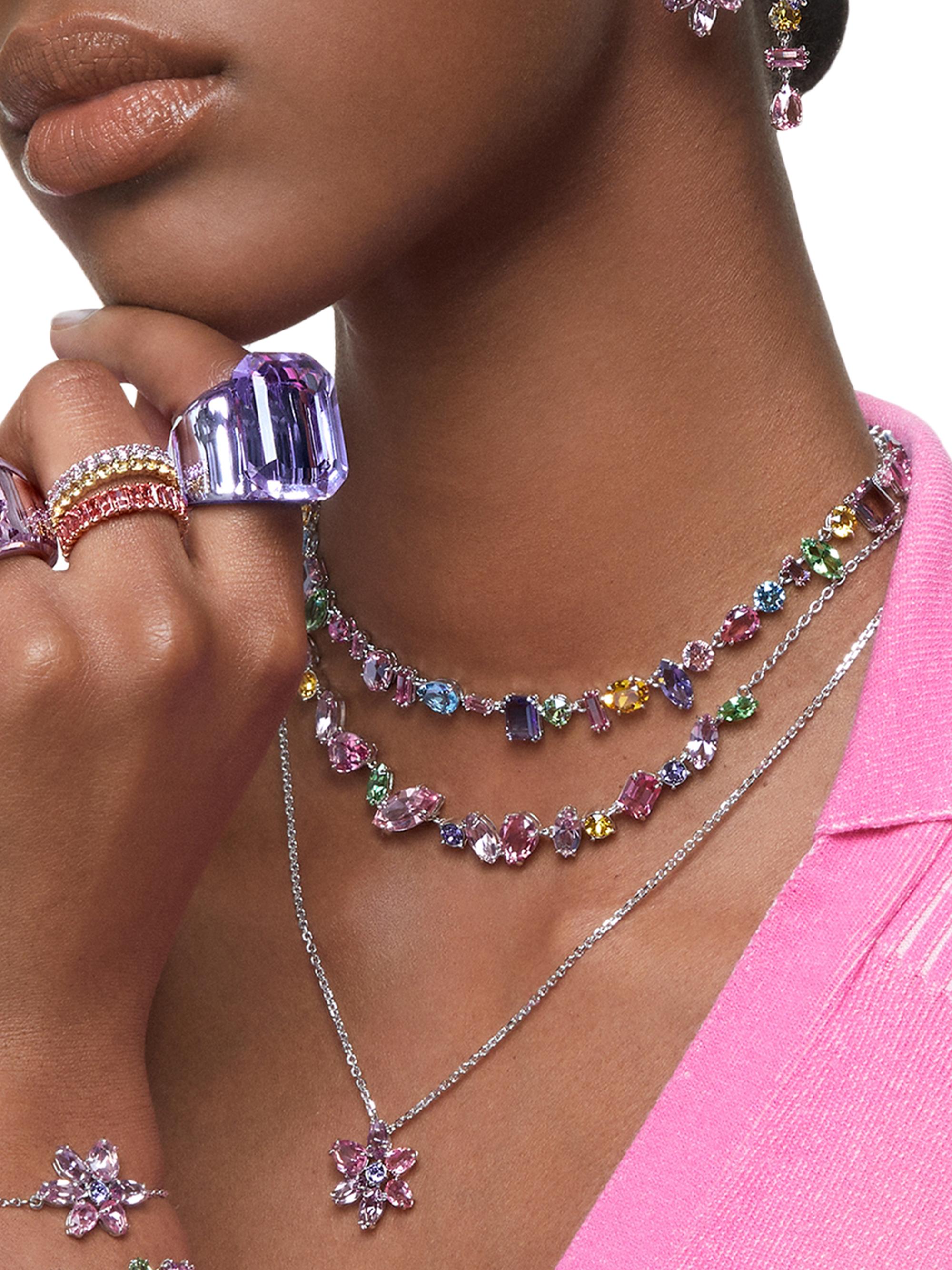 Swarovski Gema Rhodium-Plated & Crystal Mixed Cuts Necklace | Saks