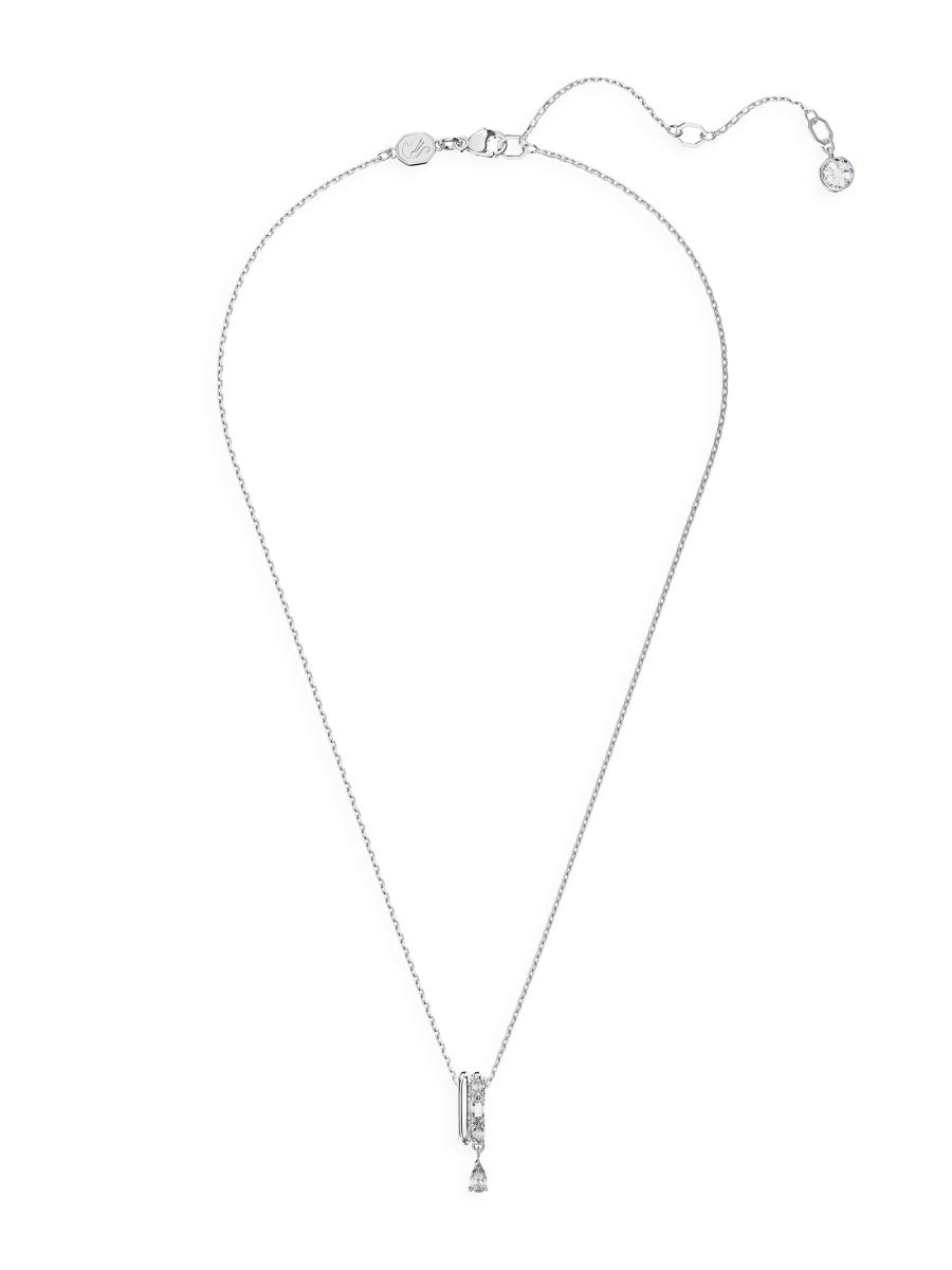 Swarovski Imber Rhodium-Plated & Crystal Double-Ring Pendant