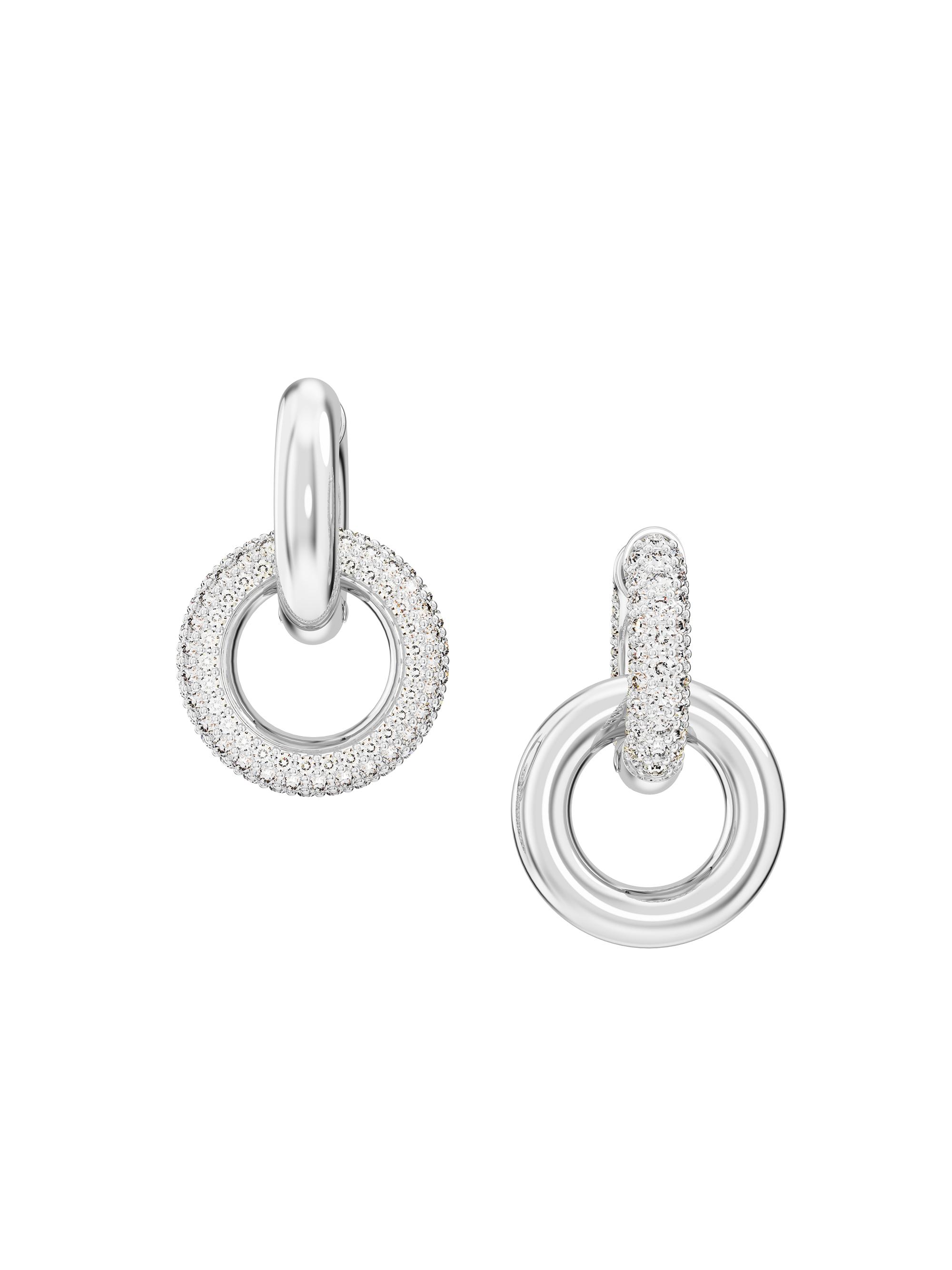 Swarovski Women's Dextera Rhodium-Plated & Crystal Hoop Earrings - Silver