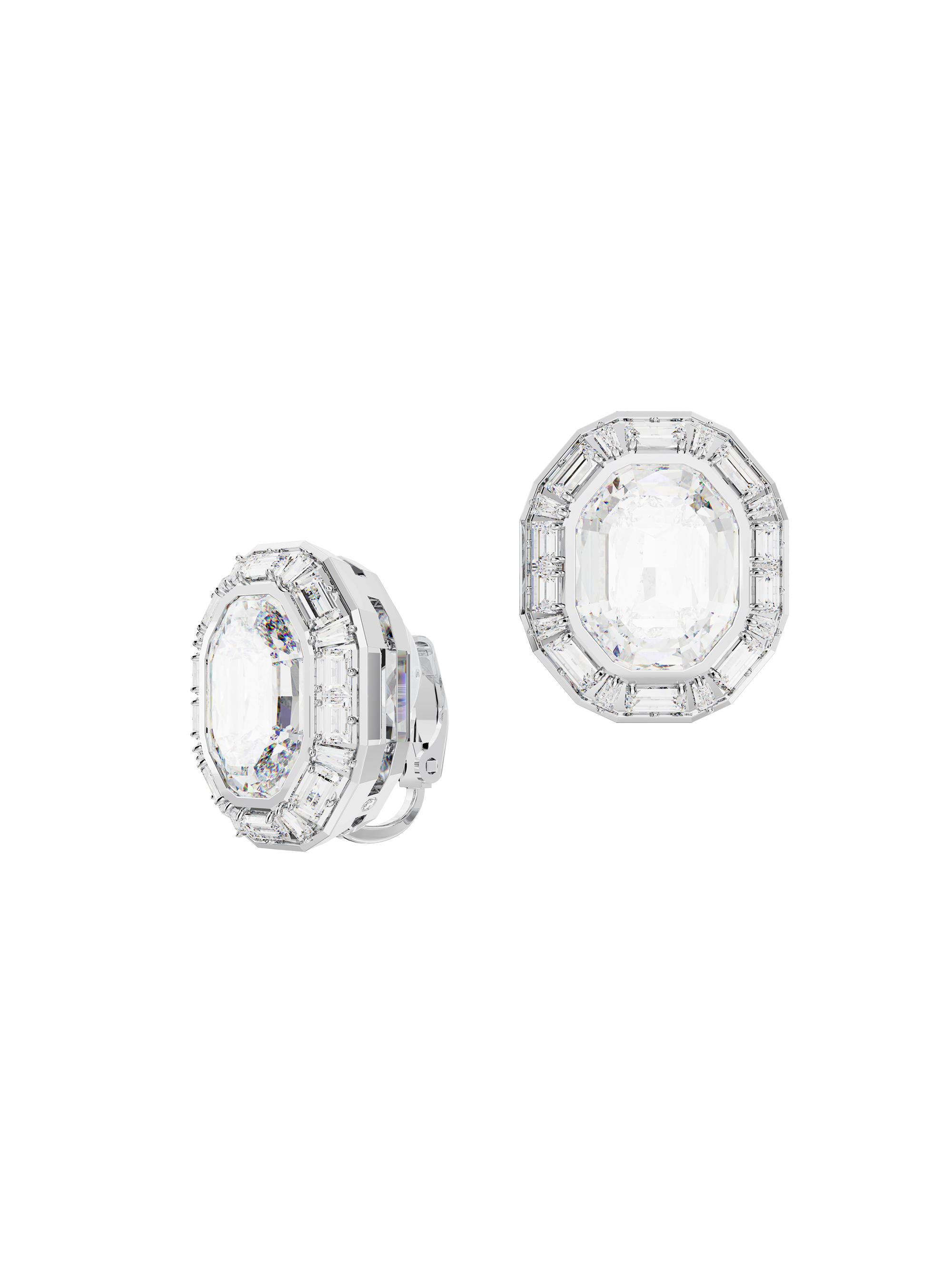 Swarovski Women's Mesmera Rhodium-Plated & Crystal Octagon Stud Earrings - Clear