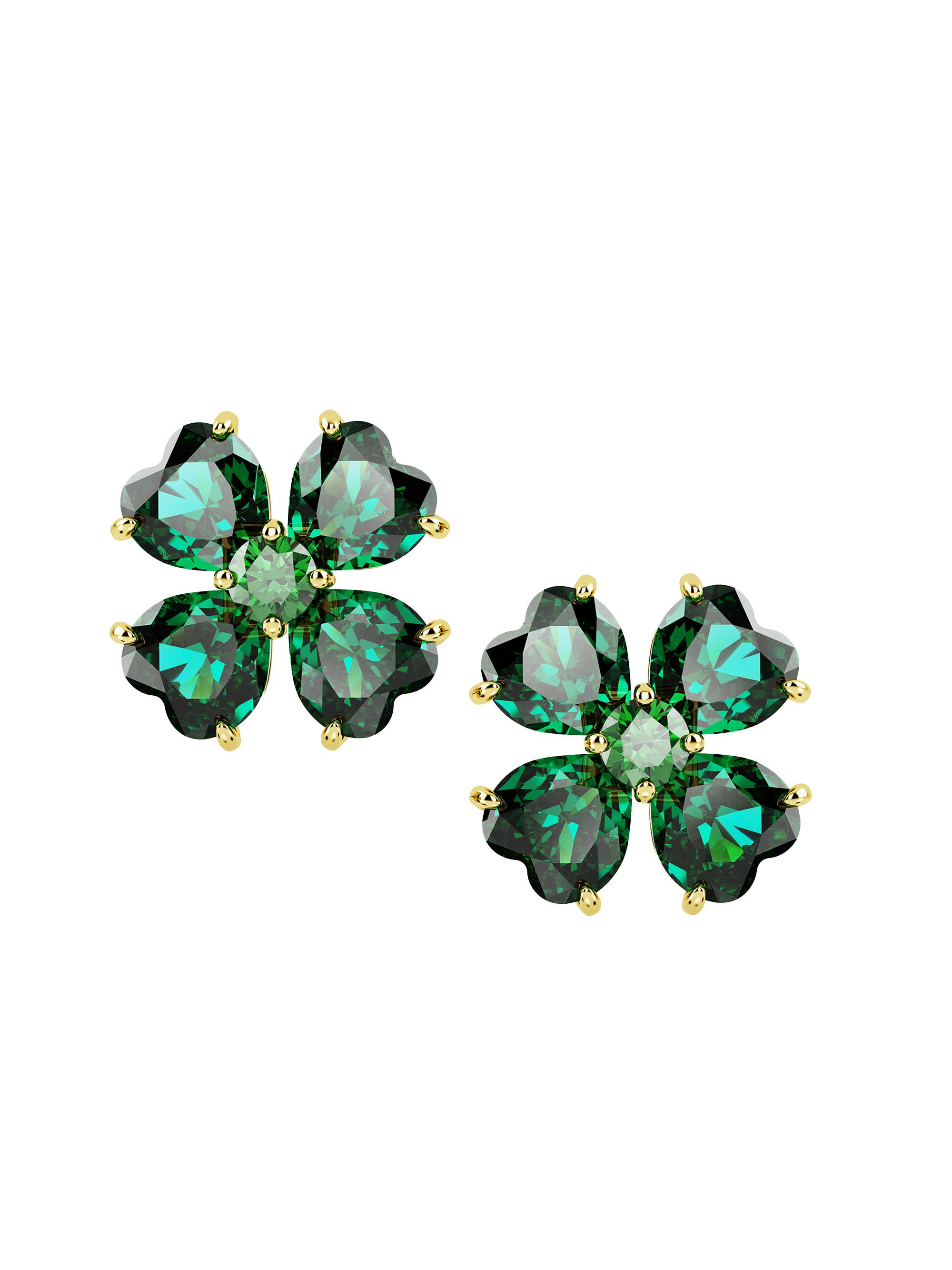 Swarovski Women's Idyllia Goldtone &  Crystal Four-Leaf Clover Stud Earrings - Green