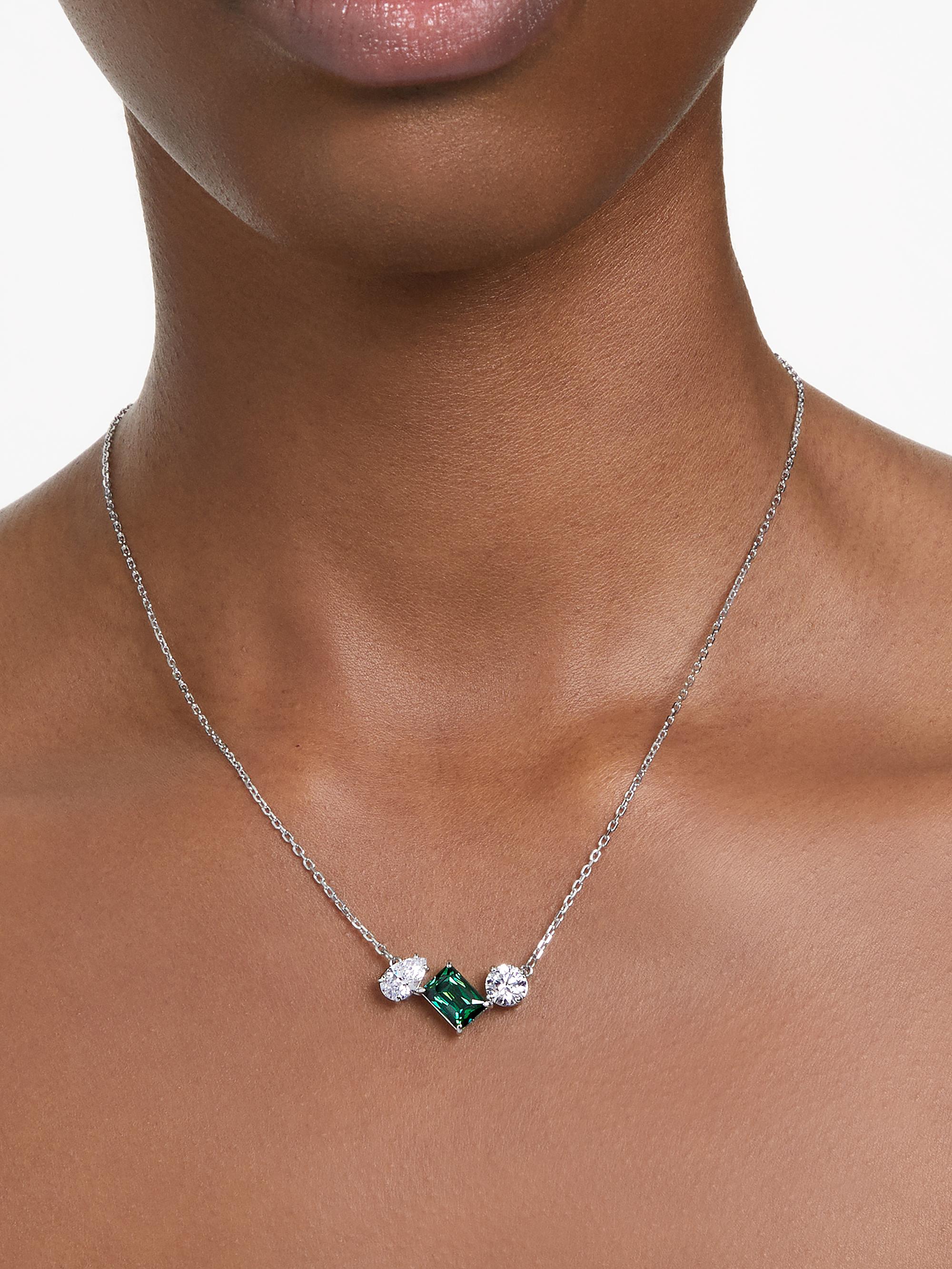 Shop Swarovski Mesmera Rhodium-Plated & Crystal Mixed-Cut Pendant 