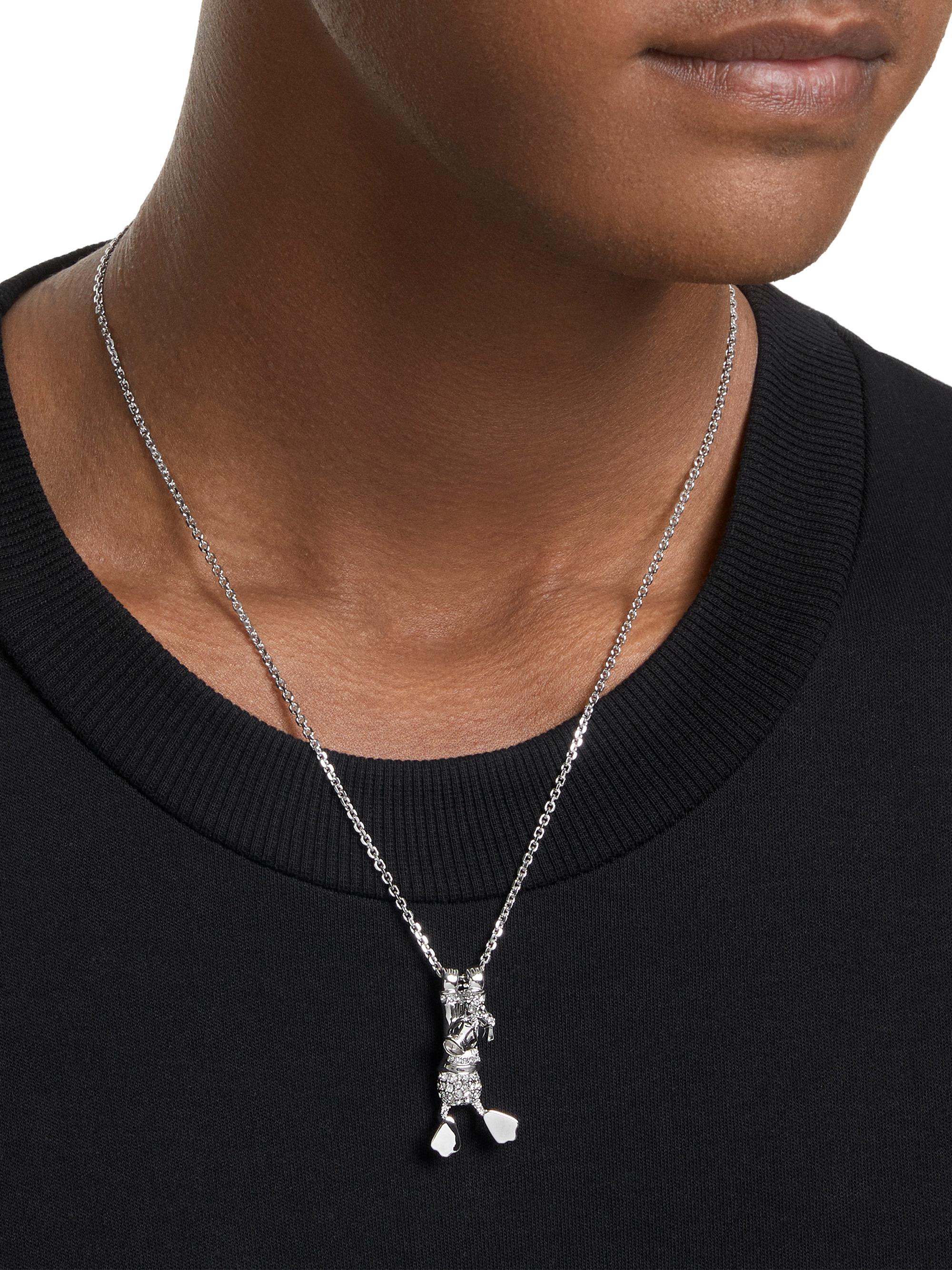 Swarovski Disney 100 Rhodium-Plated & Crystal Donald Duck Pendant