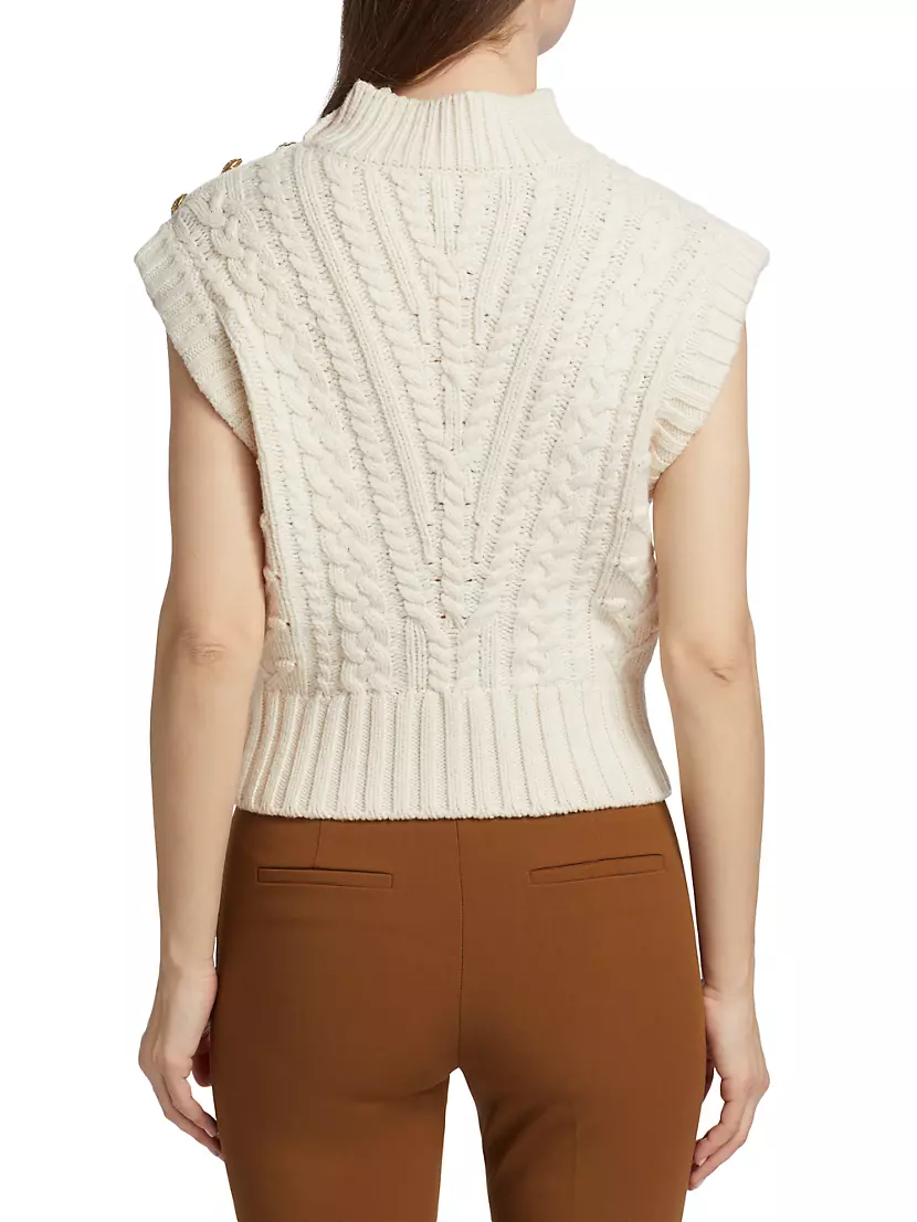 Shop Veronica Beard Holton Cable-Knit Vest | Saks Fifth Avenue