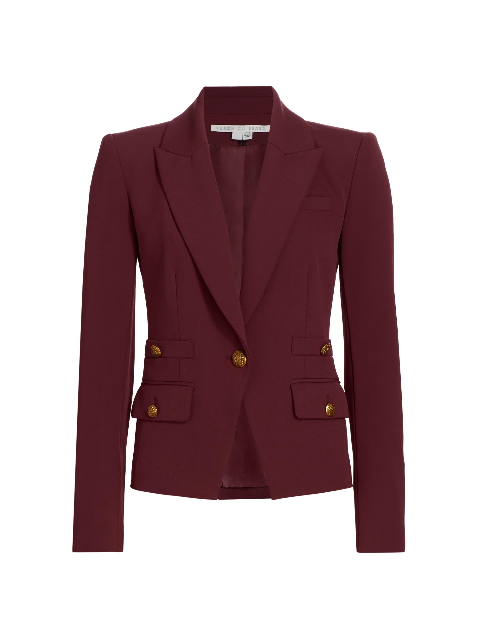 Veronica Beard Women's Roya Tailored Dickey Jacket - Dark Oxblood
